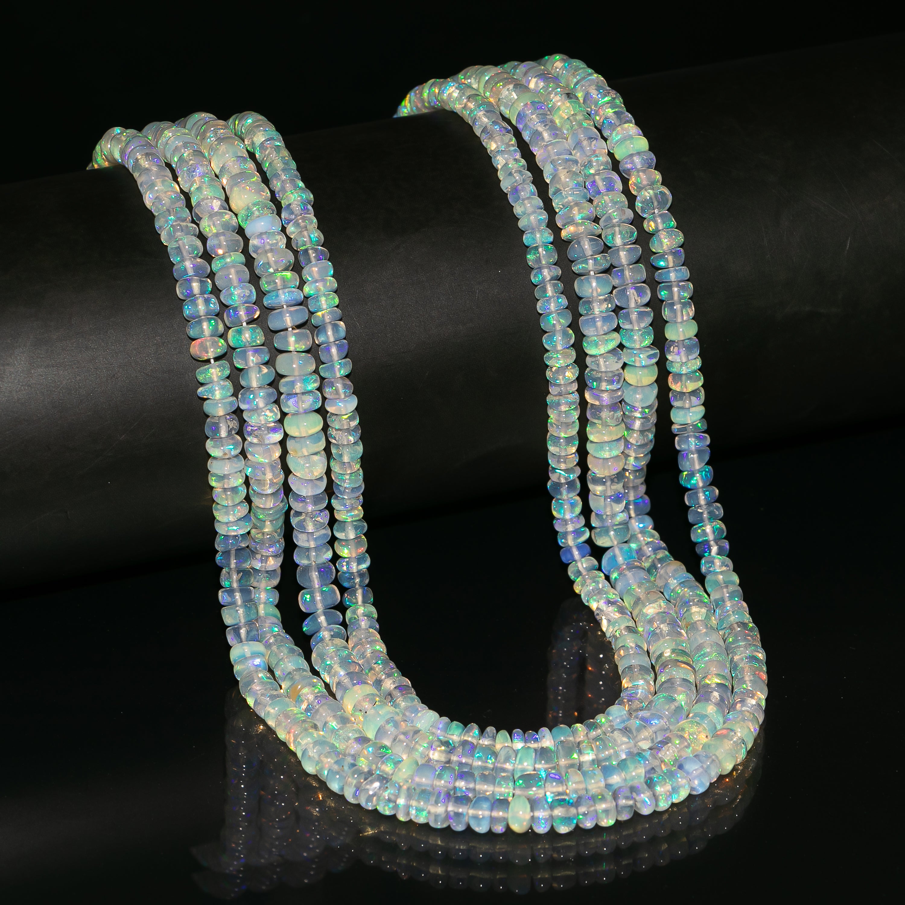 4-4.5 mm Ethiopian Opal Beads, Ethiopian Opal Smooth Beads, Ethiopian Opal Rondelle Beads, Opal Gemstone Beads, Opal Beads, Beads