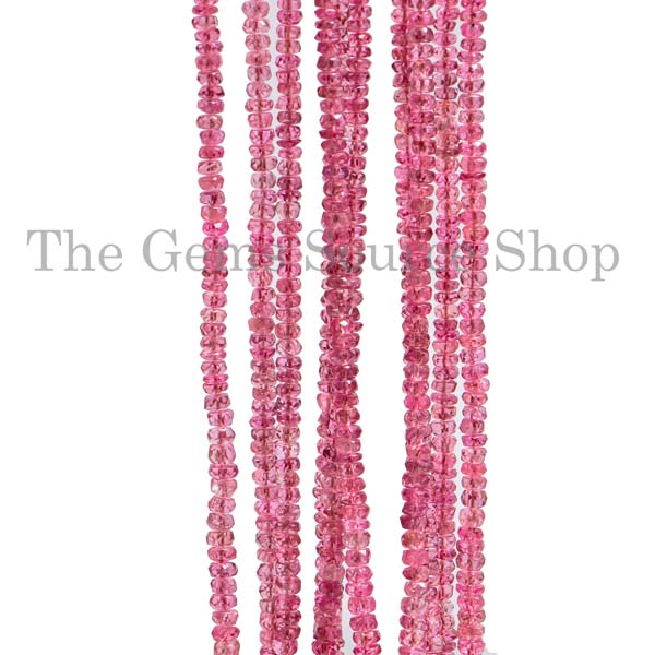 Pink Spinel Faceted Rondelle Beads, Gemstone Beads, Spinel Rondelle, Wholesale Beads