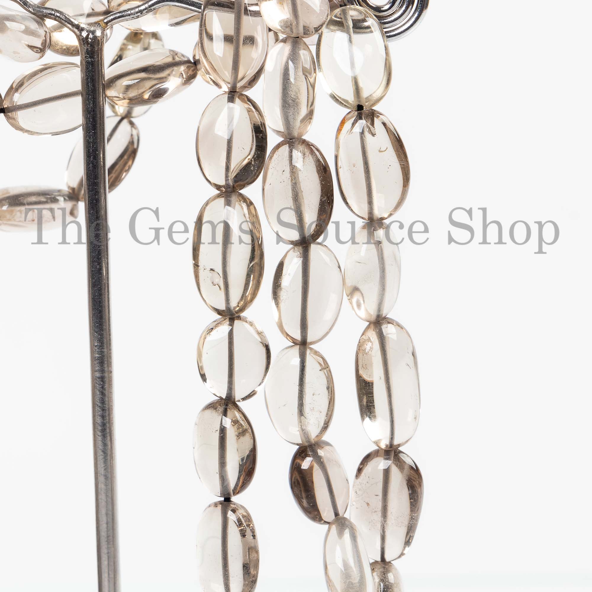 Smoky Quartz Oval Briolette Wholesale Beads, TGS-4290