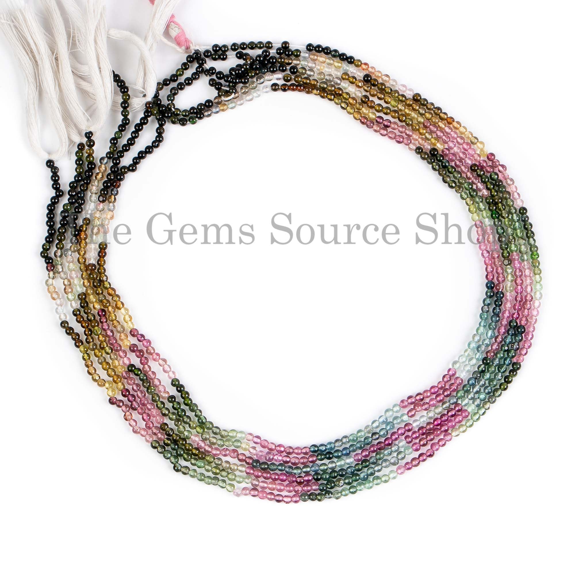 Natural Multi Tourmaline smooth Rondelle Beads  TGS-2720