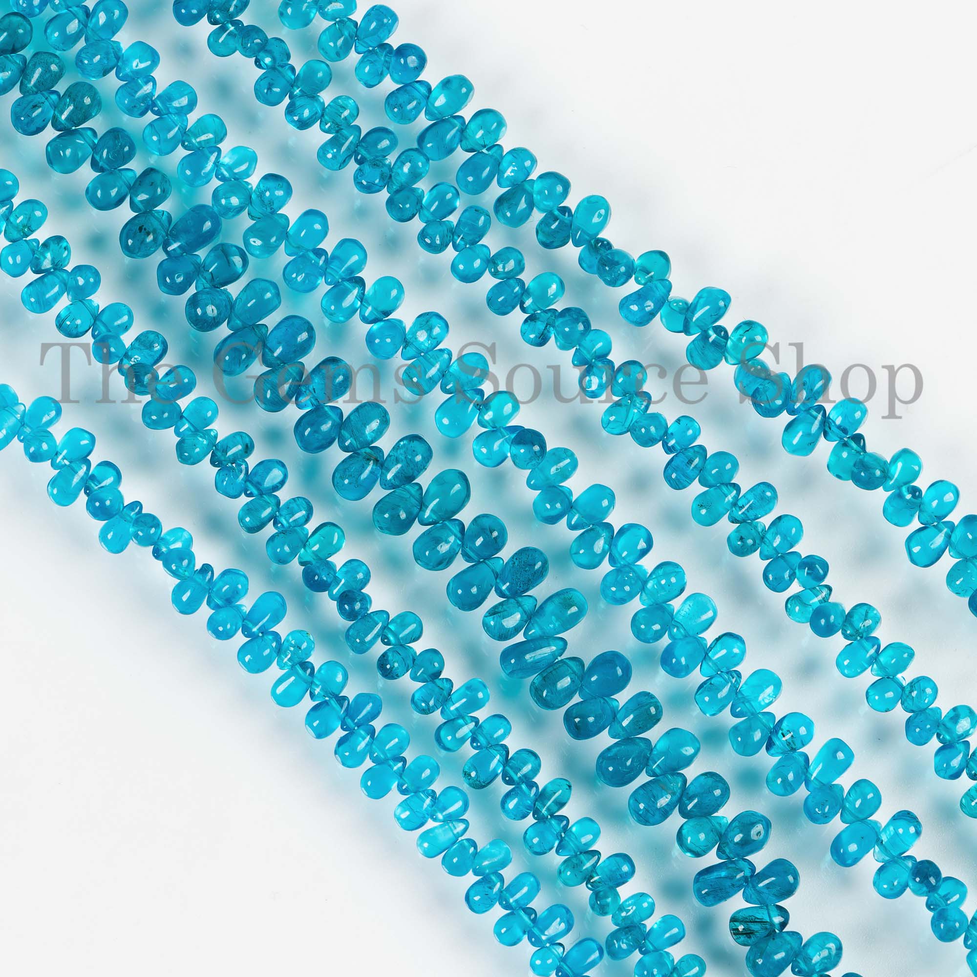 Neon Apatite Tear Drop Briolette, 3x4-4x7mm Neon Apatite Beads, Smooth Beads, Apatite Drop Beads, Beads Strand, Necklace Beads