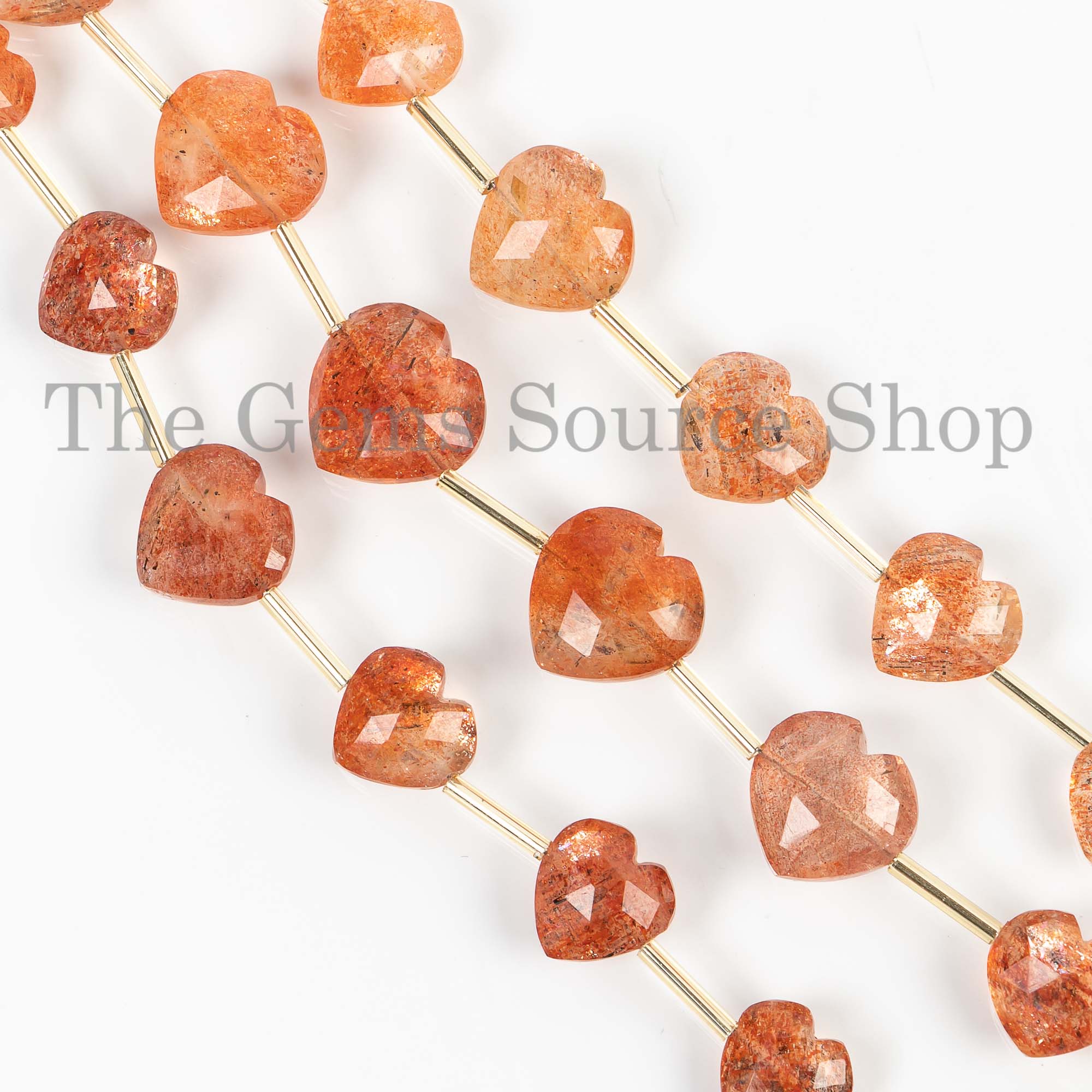 AAA Quality Oregon Sunstone 13-16mm Heart Briolette, Oregon Sunstone Beads, Faceted Gemstone Beads, Heart Beads For Jewelry
