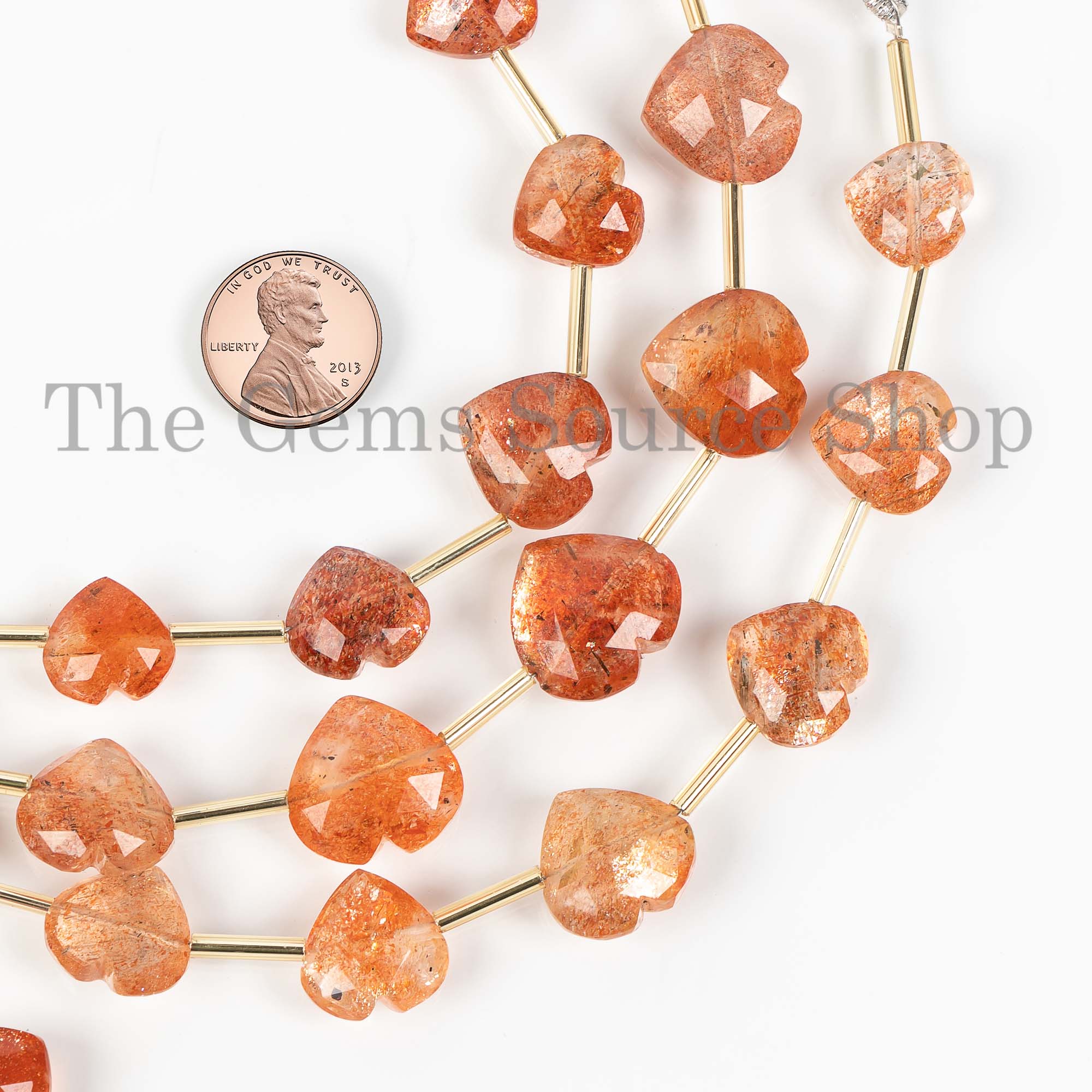 AAA Quality Oregon Sunstone 13-16mm Heart Briolette, Oregon Sunstone Beads, Faceted Gemstone Beads, Heart Beads For Jewelry