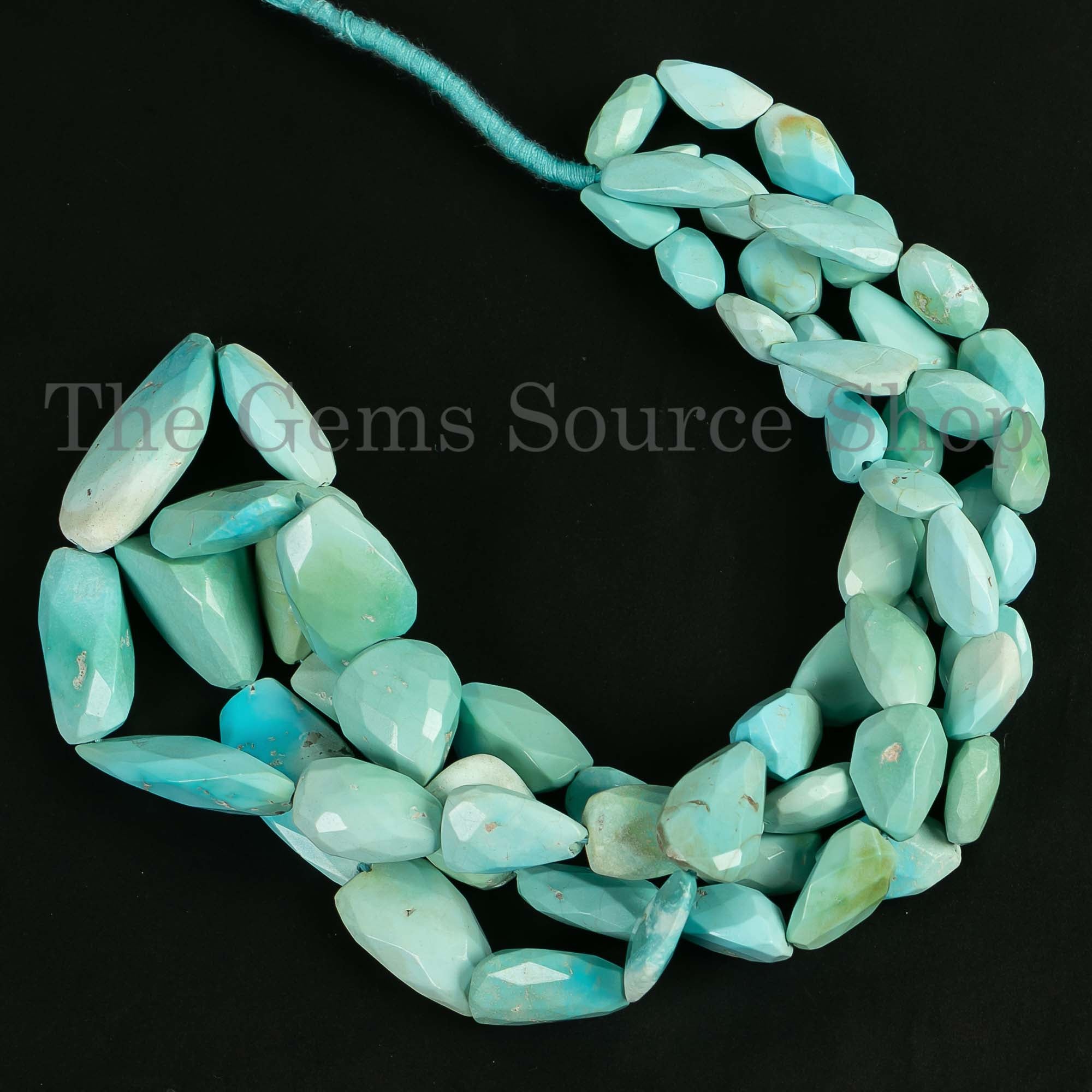 Natural Sleeping Beauty Turquoise Beads, Turquoise Briolette Tumbles, Loose Fancy Turquoise Nuggets