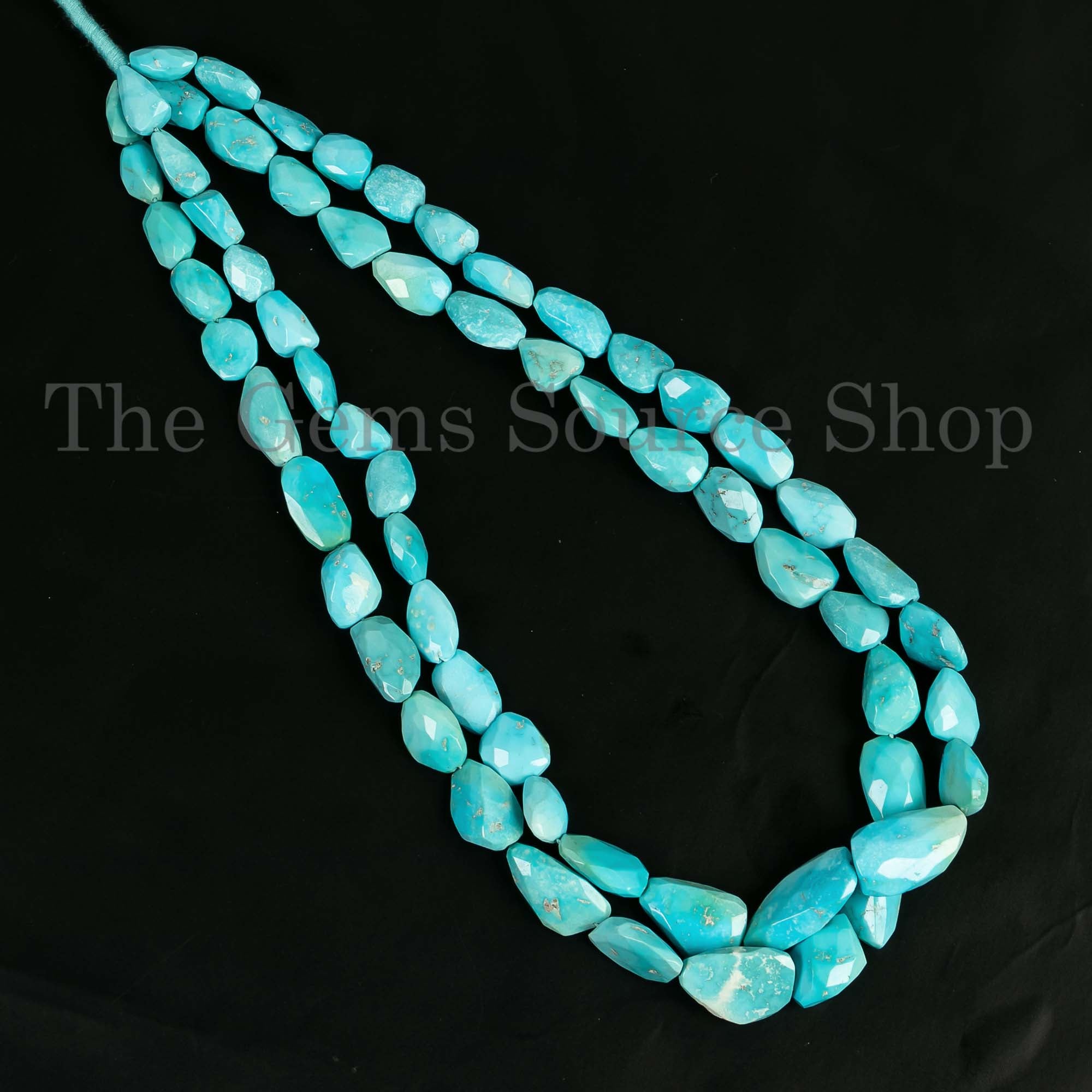Sleeping Beauty Turquoise Beads, Loose Turquoise Strand, Turquoise Faceted Nuggets, Briolette Tumbles, Jewelry Making Beads