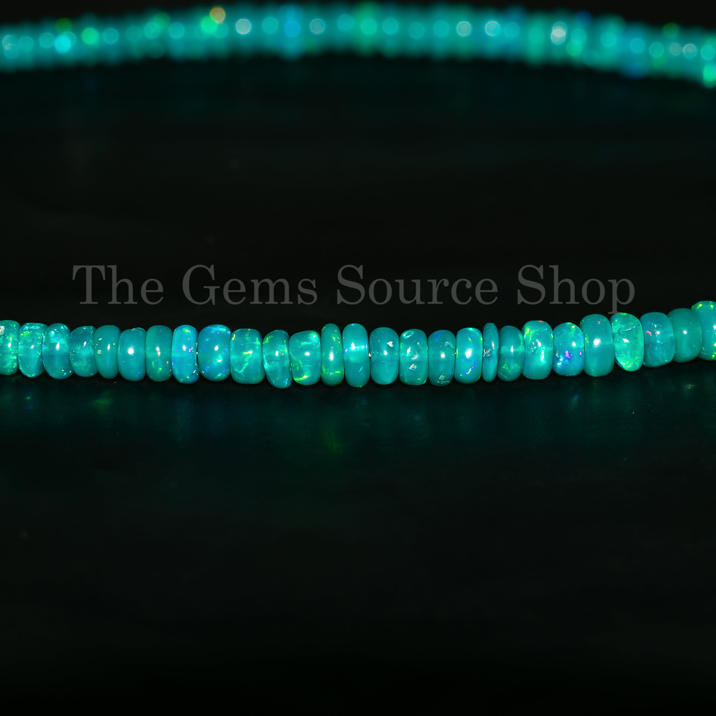 Blue Ethiopian Opal Beads, Blue Opal Smooth Beads, Blue Opal Rondelle Shape Beads, Wholesale Beads