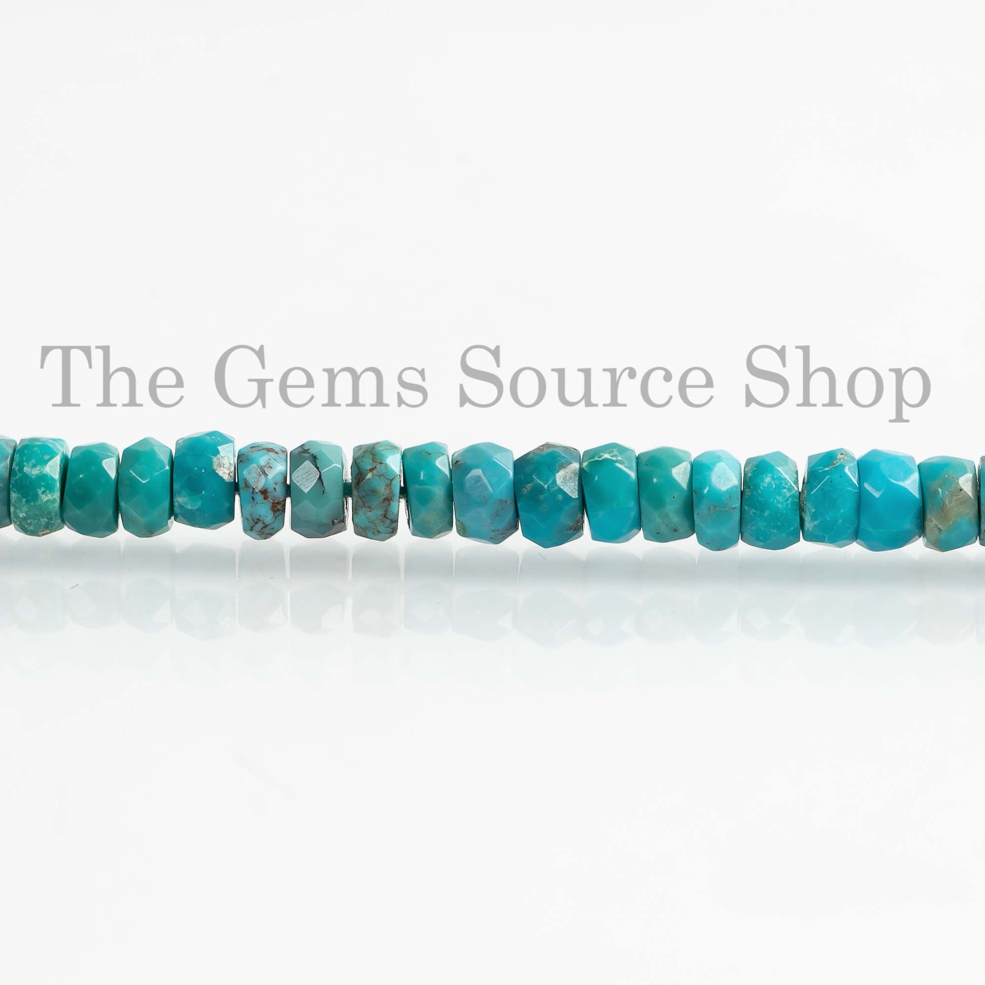 Natural Turquoise Faceted Rondelle Beads, 4-5mm Arizona Turquoise Faceted Rondelle, Turquoise Rondelle, Rondelle Beads, Wholesale Beads