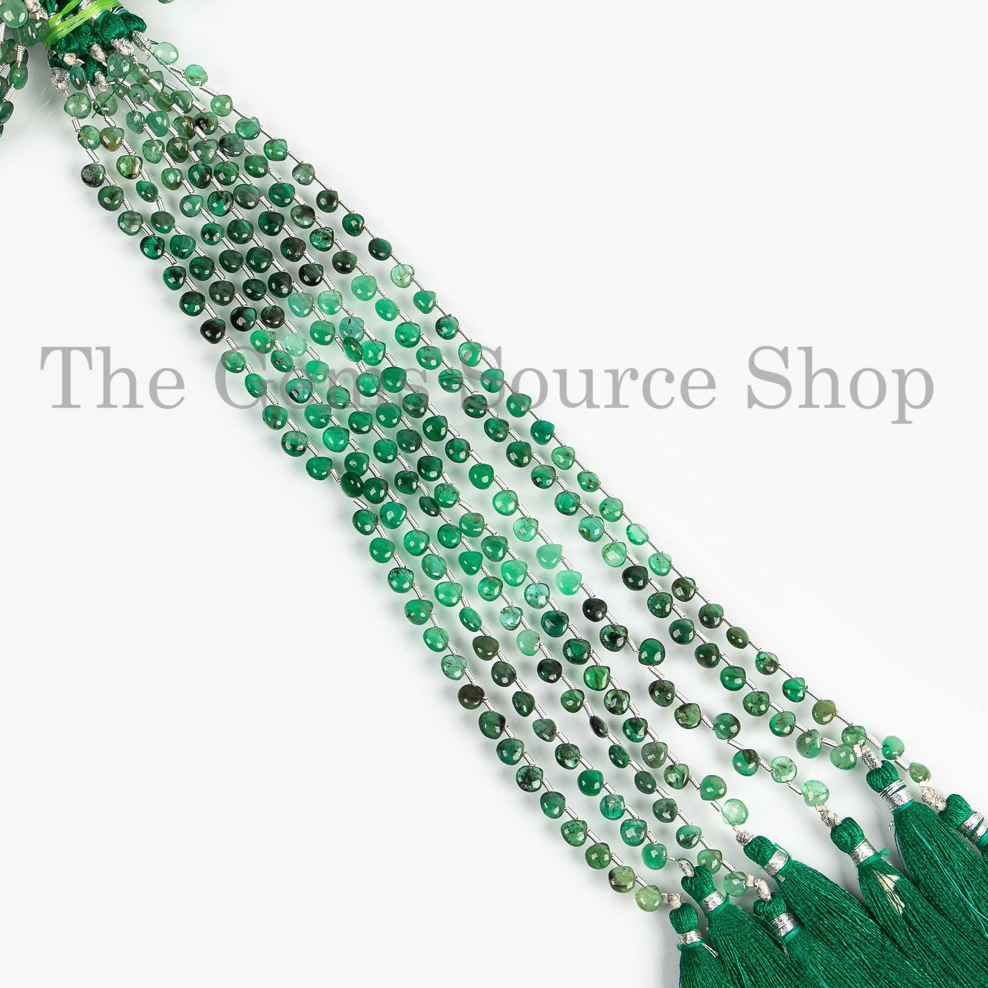 5-6mm Natural Shaded Emerald Smooth Heart Beads, Heart Shape Briolette, Jewelry Making Beads, Loose Craft Beads