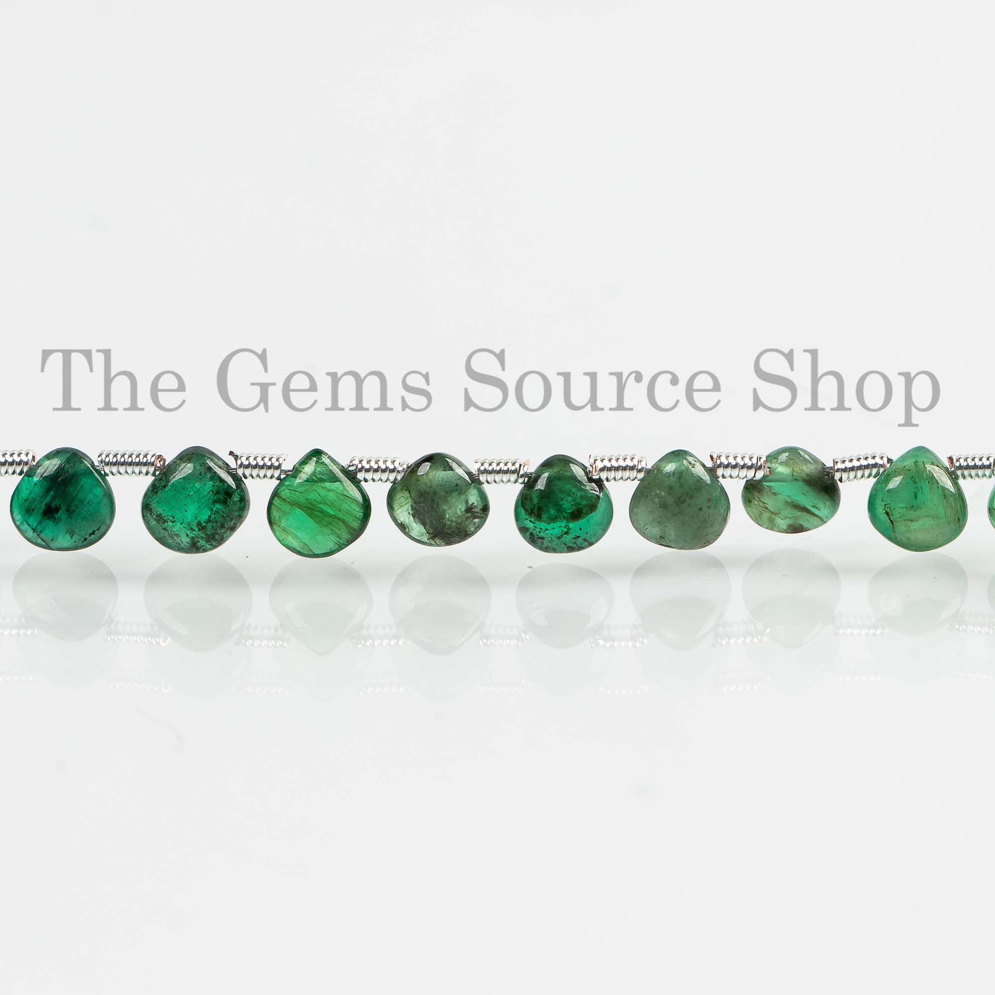 5-6mm Natural Shaded Emerald Smooth Heart Beads, Heart Shape Briolette, Jewelry Making Beads, Loose Craft Beads