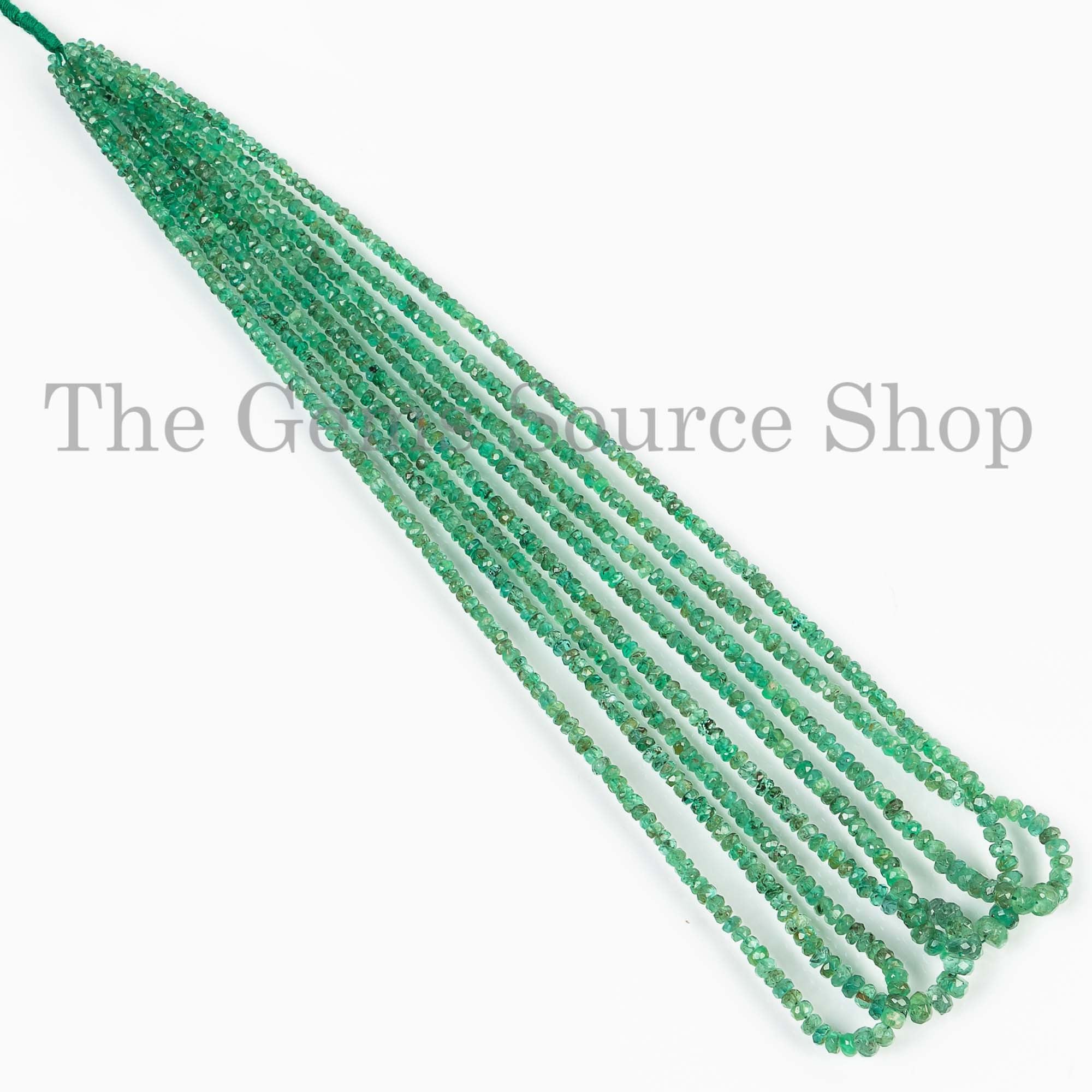 Emerald Faceted Rondelle, Natural Emerald Beads, 2.5-4mm Emerald Rondelle Beads, Faceted Beads, Gemstone Rondelle Beads, Jewelry Making