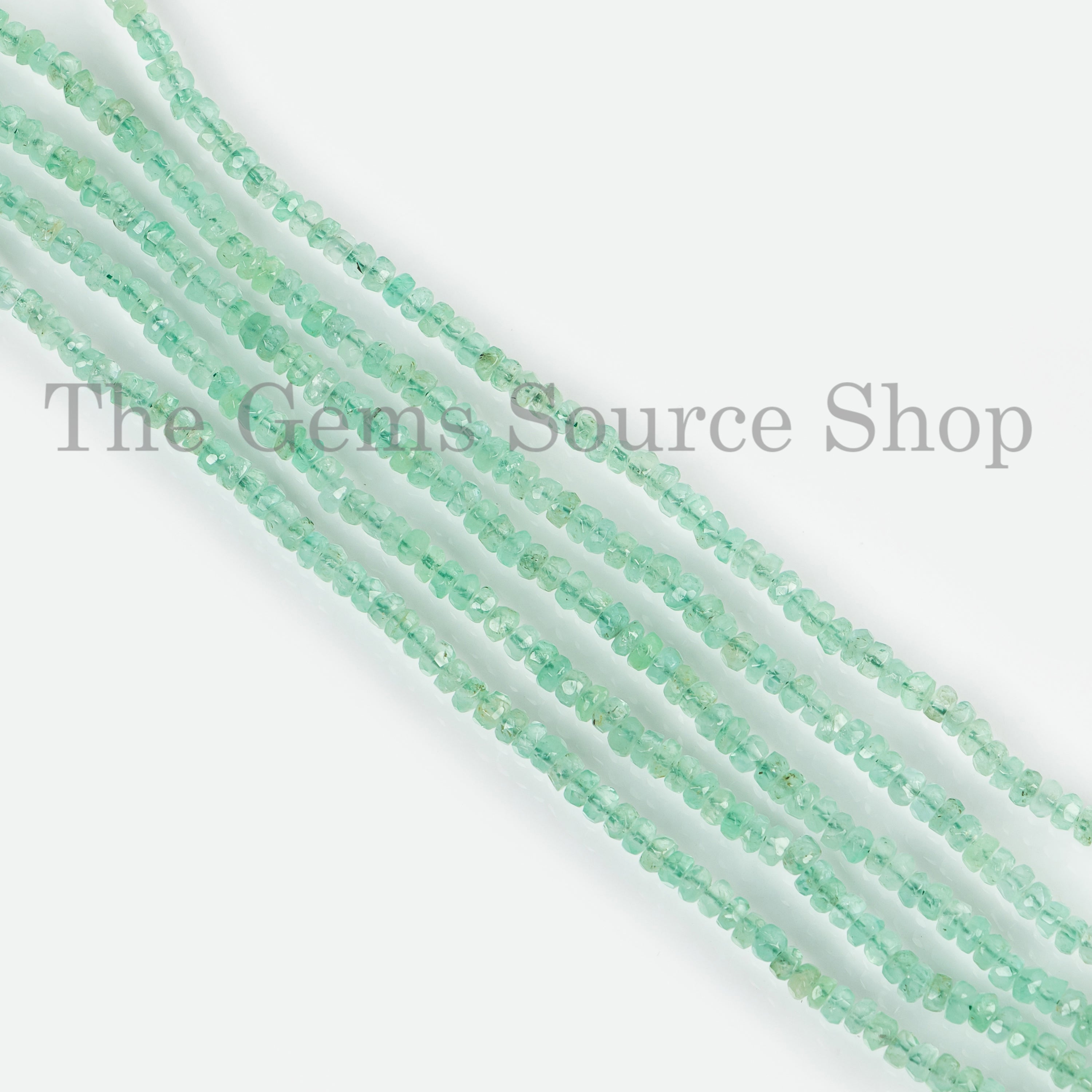 2.5-3 mm Emerald Faceted Rondelle Wholesale Loose Gemstone Beads, TGS-4497