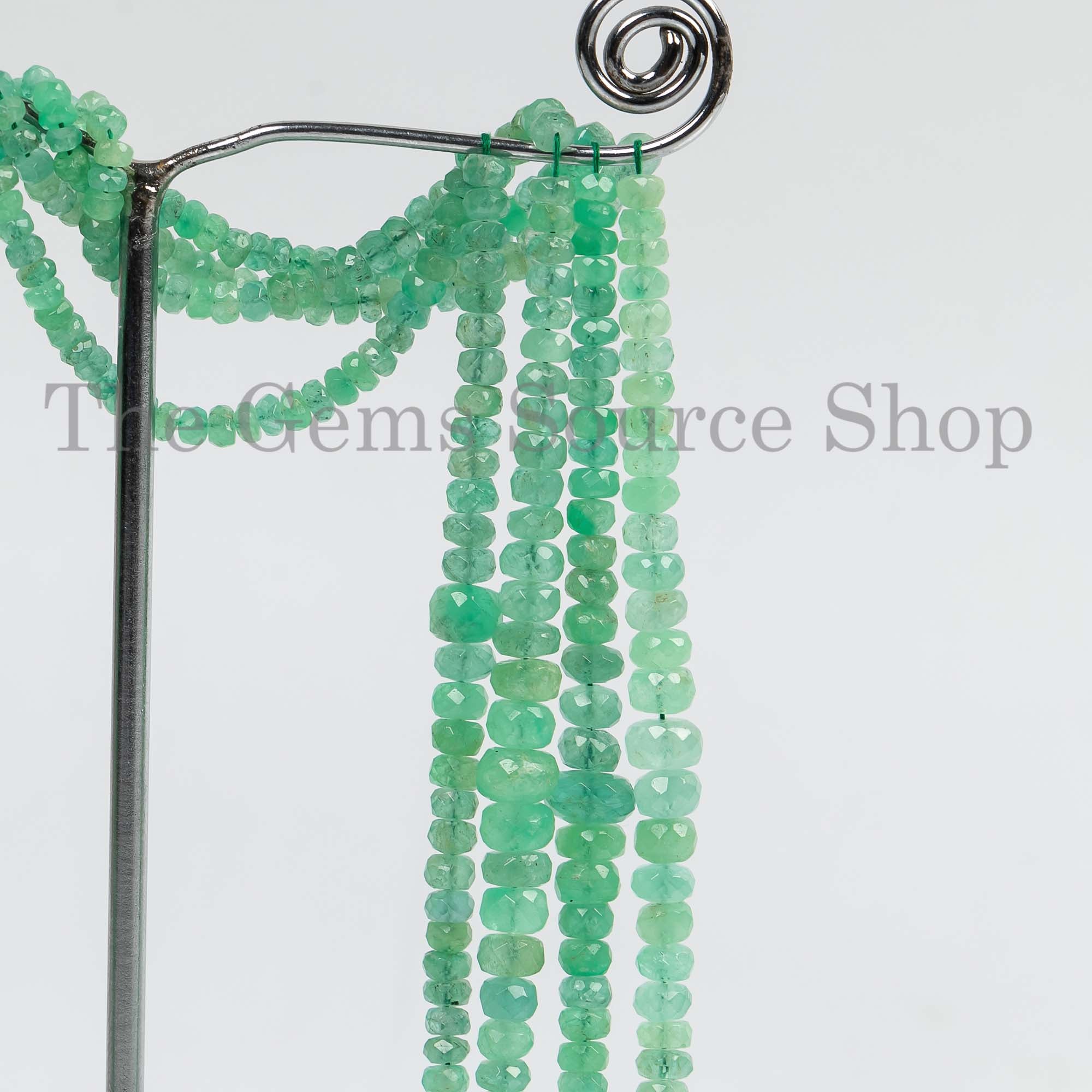 Emerald Faceted Rondelle, Natural Emerald Beads, 2.5-5mm Emerald Rondelle Beads, Faceted Beads, Gemstone Rondelle Beads, Jewelry Making