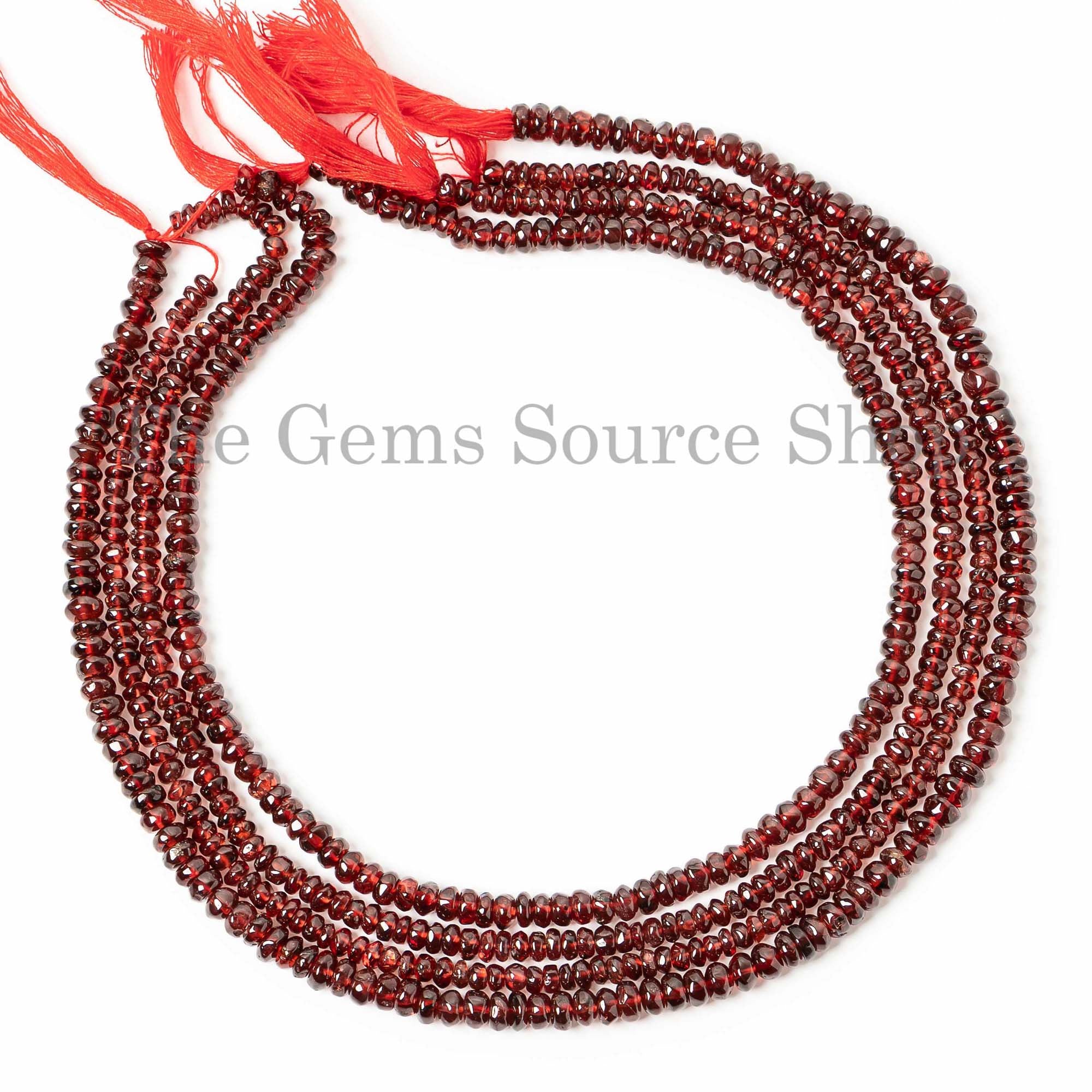 Garnet 4-5mm Rondelle Shape Beads, Garnet Plain Beads, Garnet Smooth Rondelle Beads, Red Garnet Rondelle Beads
