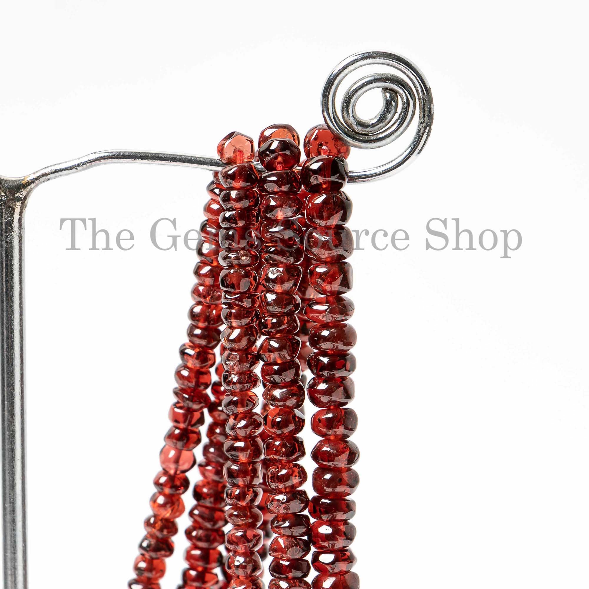 Garnet 4-5mm Rondelle Shape Beads, Garnet Plain Beads, Garnet Smooth Rondelle Beads, Red Garnet Rondelle Beads