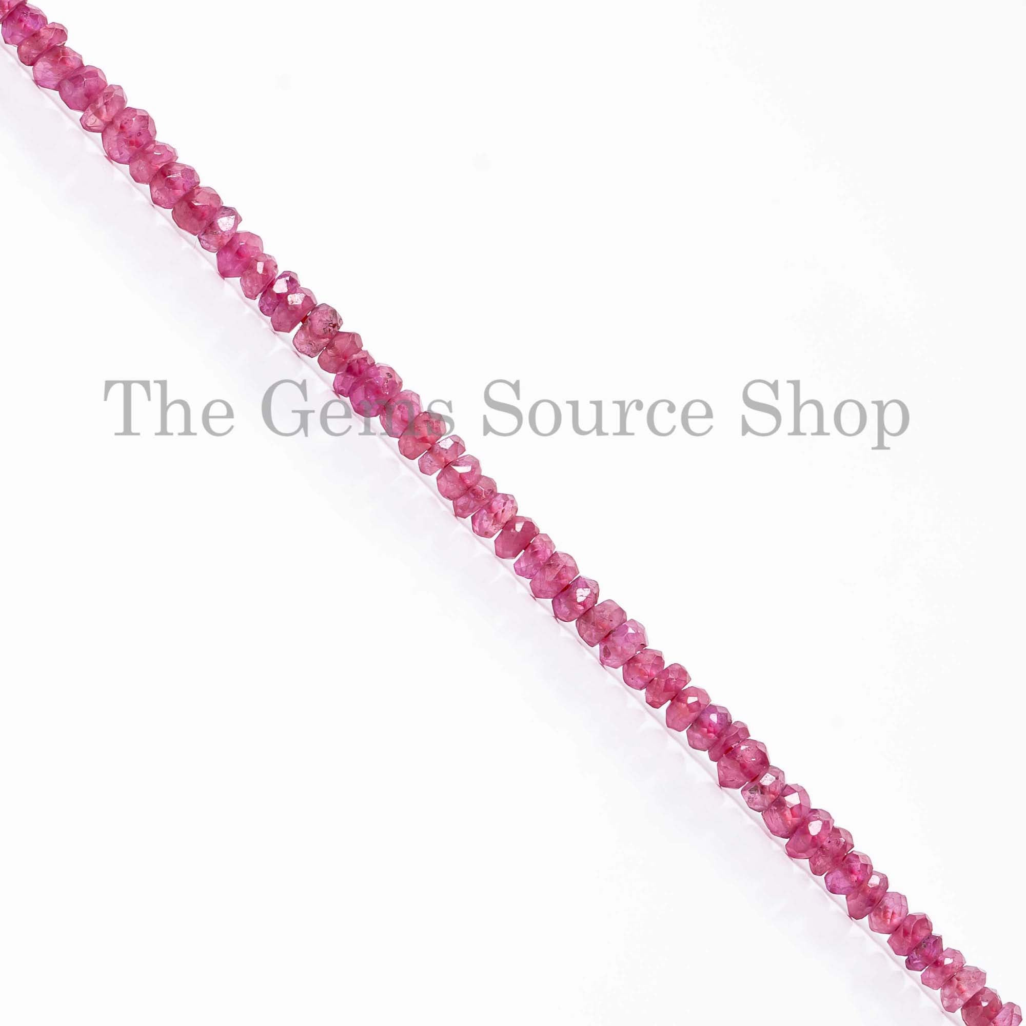 AAA Quality Ruby Faceted Rondelle Wholesale Loose Beads, TGS-3649