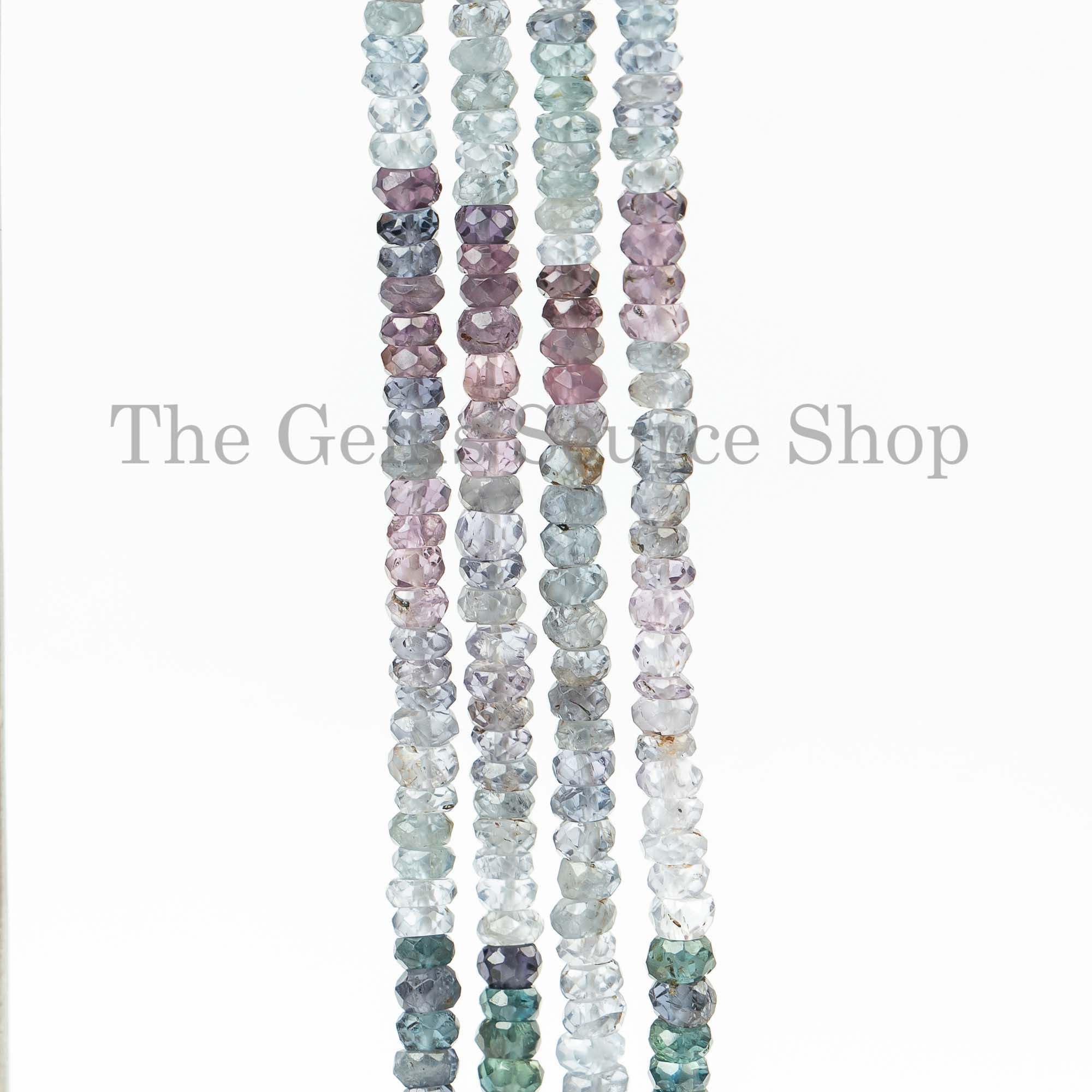 Multi Spinel Faceted Rondelle Shape Beads, Multi Spinel Faceted Beads, Multi Spinel Rondelle Beads