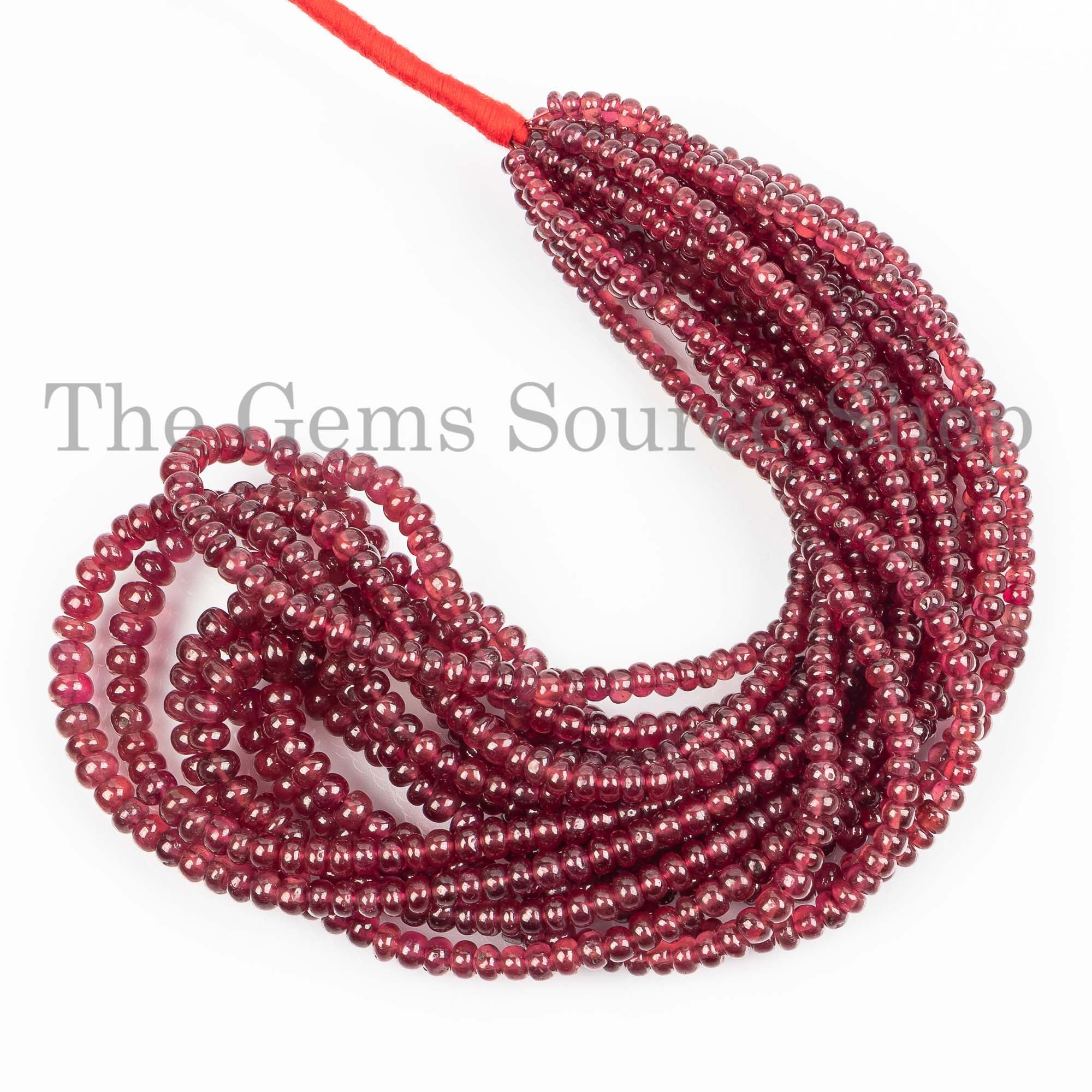 Ruby Smooth Rondelle Shape Beads, Ruby Wholesale Gemstone Beads For Jewelry making