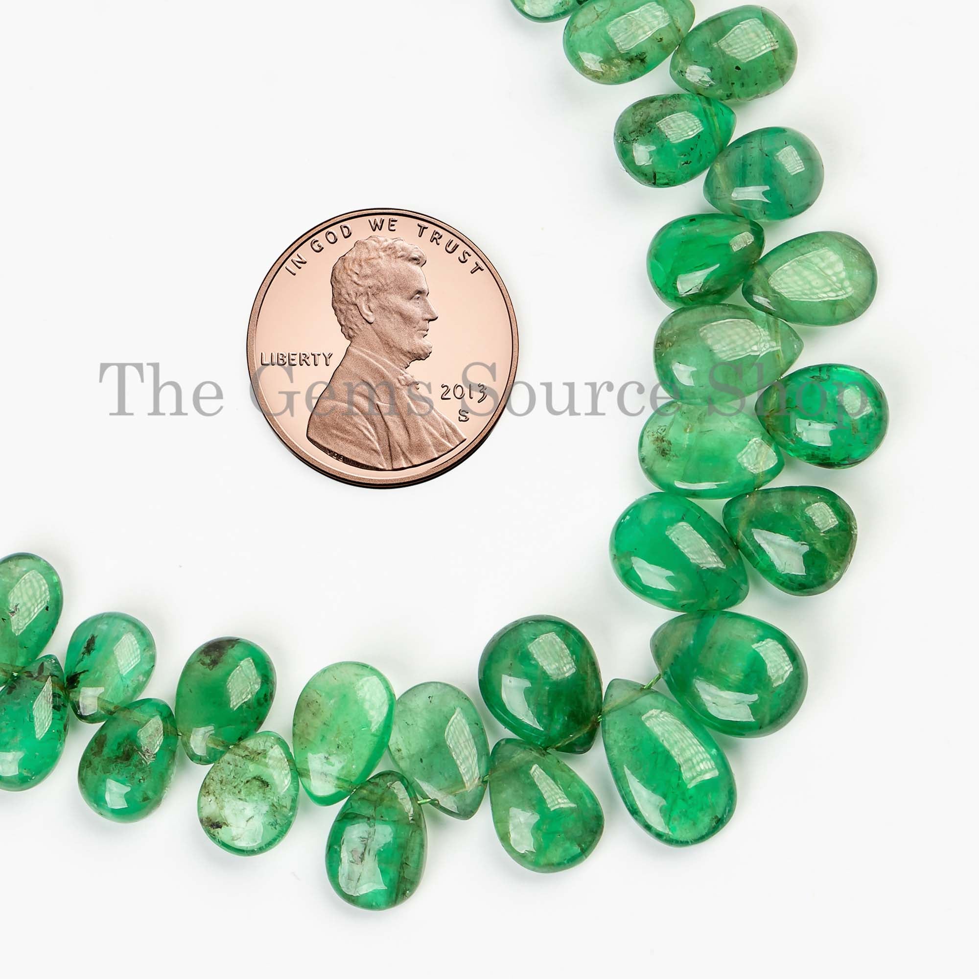 Top Quality Natural Emerald Smooth Pear Beads, Plain Emerald Beads, Side Drill Pear Beads