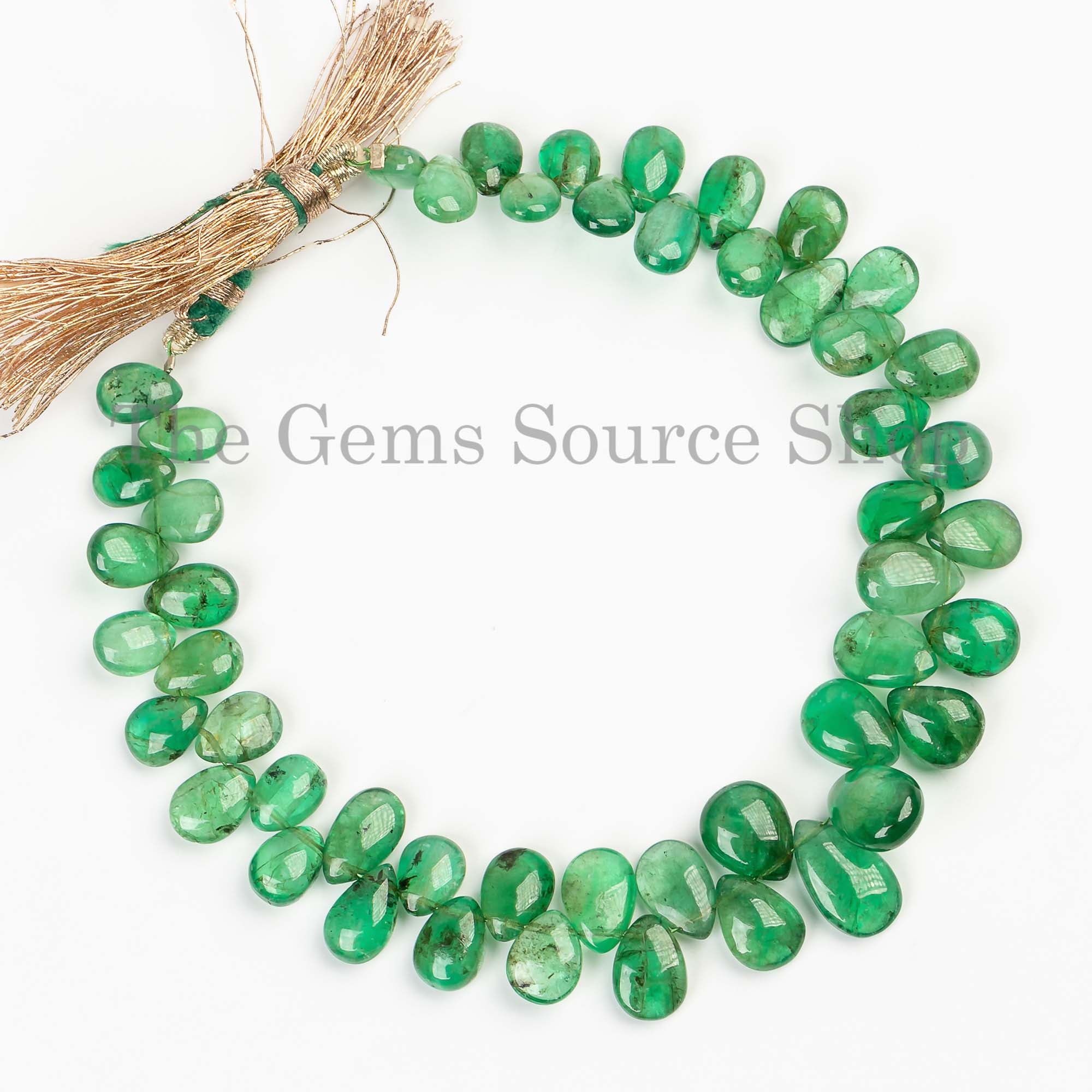 Top Quality Natural Emerald Smooth Pear Beads, Plain Emerald Beads, Side Drill Pear Beads