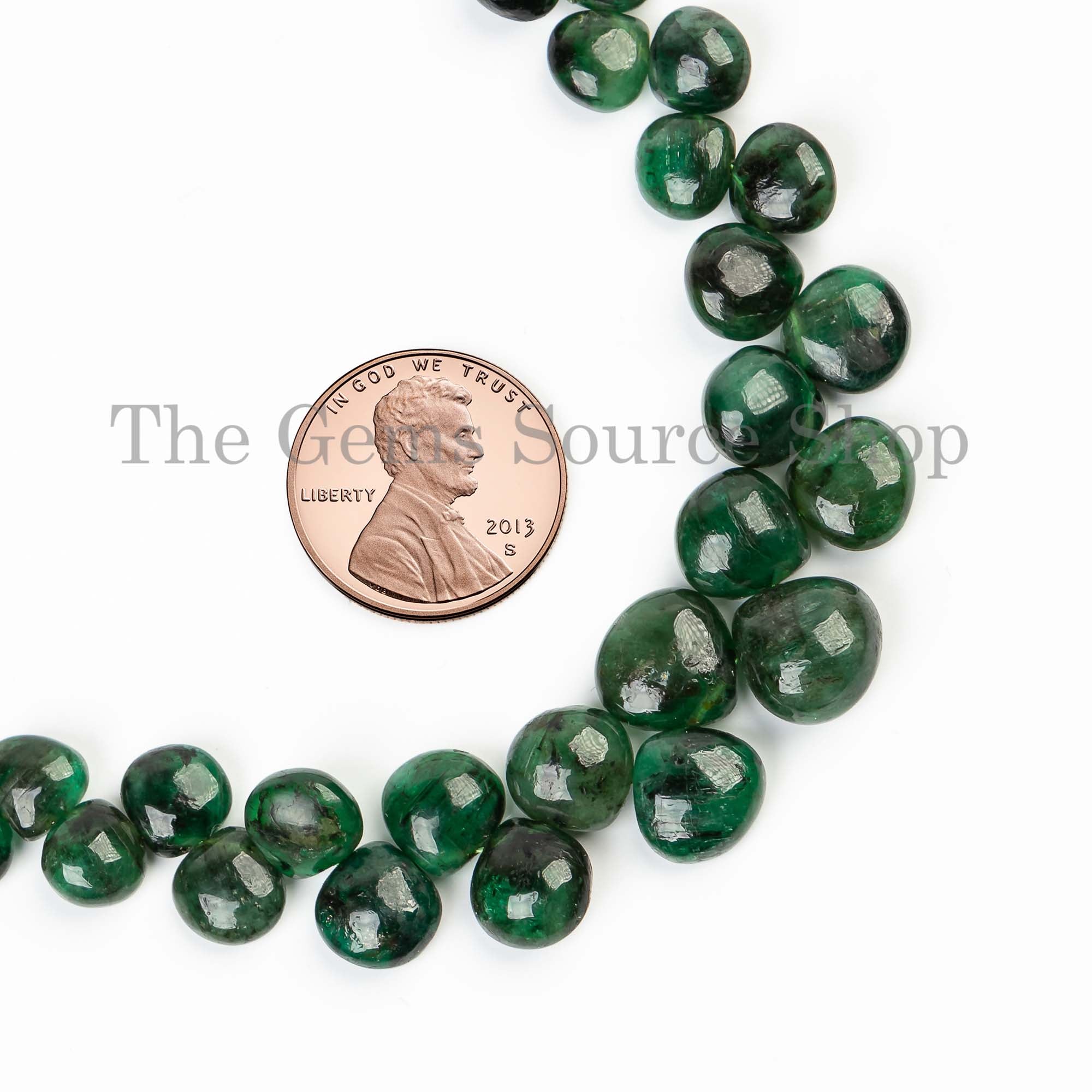 Natural Emerald Smooth Heart Beads, Emerald Heart Briolettes, Emerald Plain Beads, Gemstone Beads