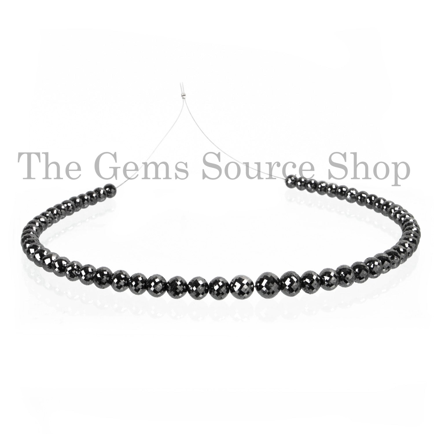 Natural Black Diamond Beads, Top Quality Diamond Faceted Beads, Diamond Rondelle Beads