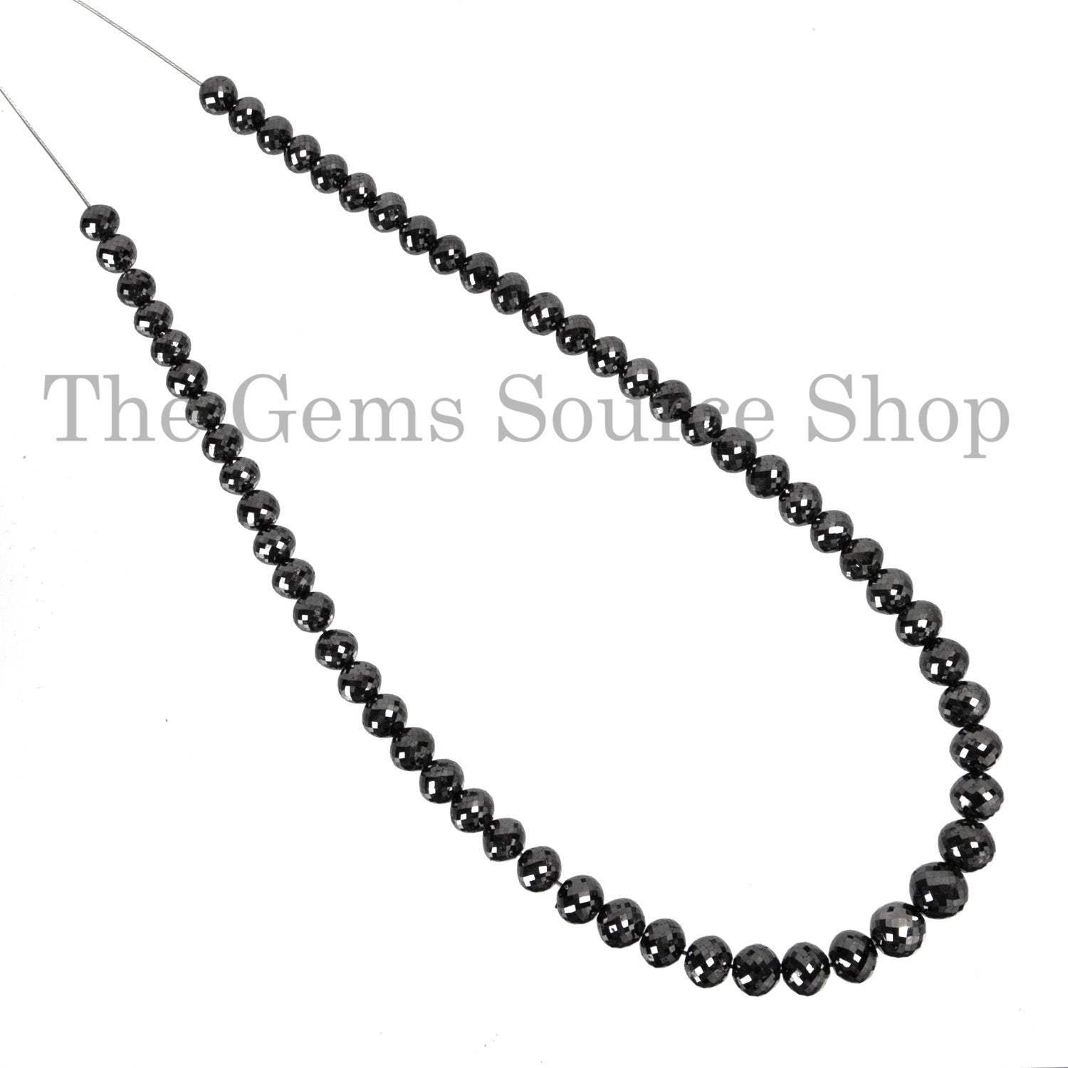 Natural Black Diamond Beads, Top Quality Diamond Faceted Beads, Diamond Rondelle Beads