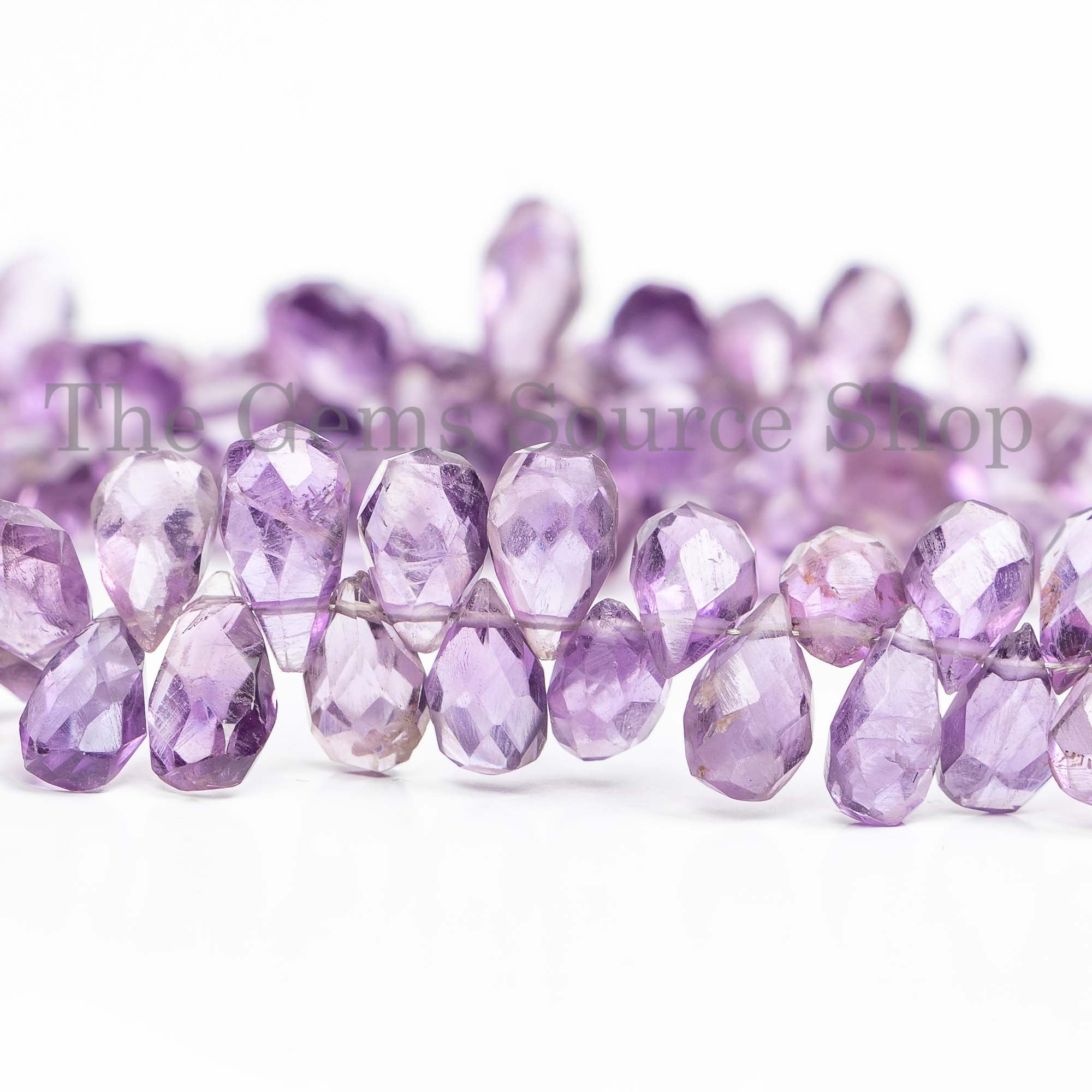 Amethyst Faceted Pear Beads Wholesale Amethyst Beads, Pear Shape Beads, Amethyst Side Drill Beads, Gemstone Beads
