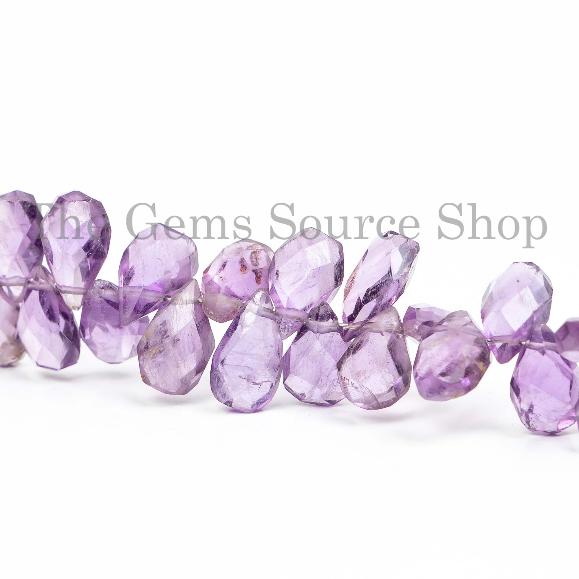Amethyst Faceted Pear Beads Wholesale Amethyst Beads, Pear Shape Beads, Amethyst Side Drill Beads, Gemstone Beads