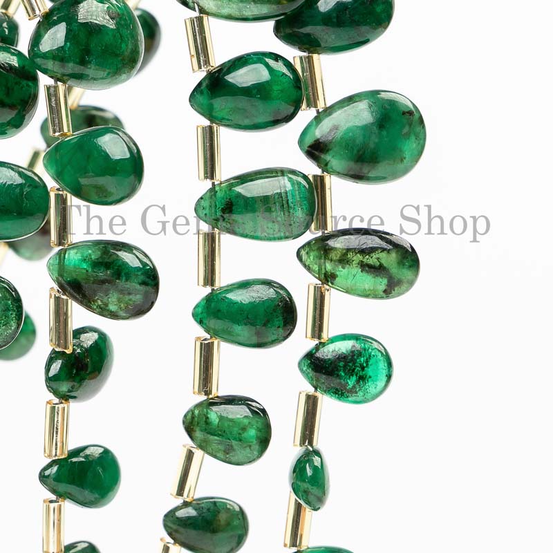 Top Quality Emerald Beads, Emerald Smooth Pear Beads, Plain Emerald Gemstone Beads