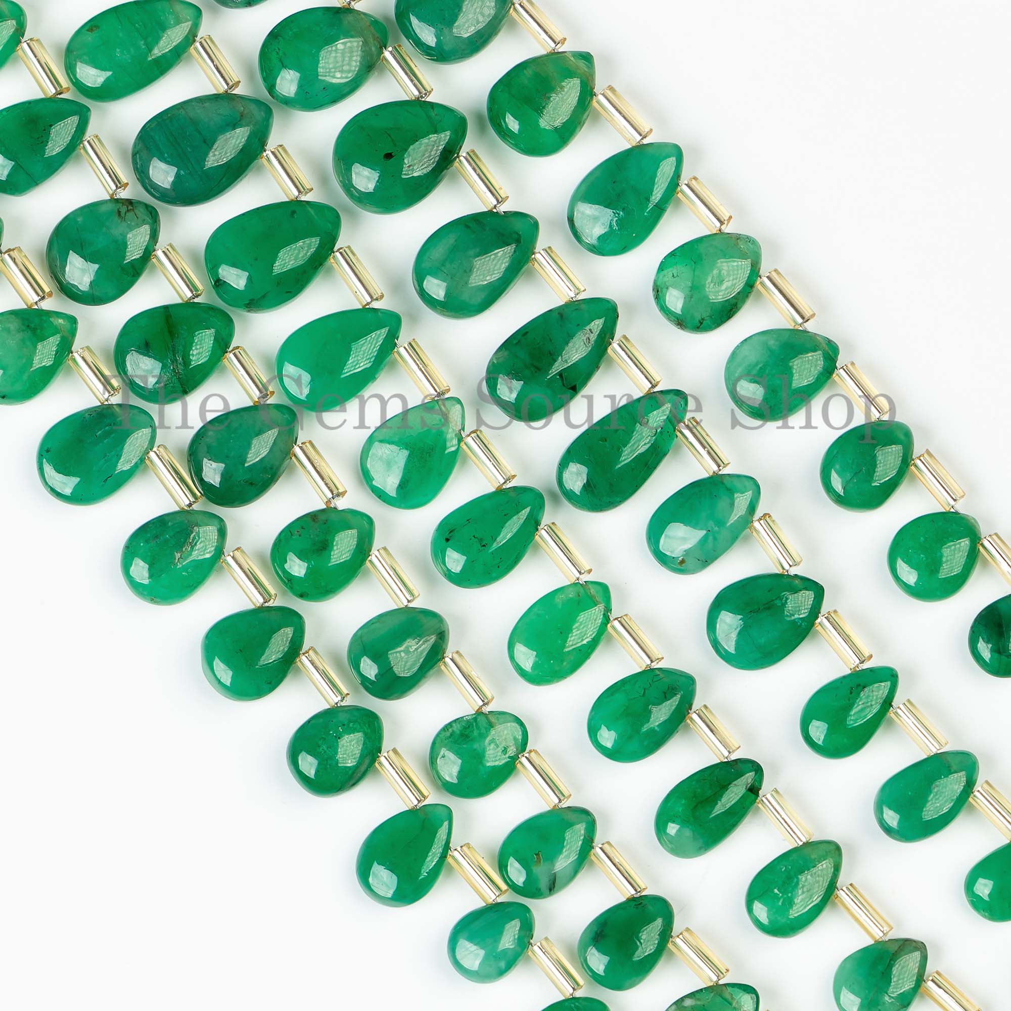 Good Quality Emerald Smooth Pear Beads, Plain Emerald Beads, Emerald Gemstone Beads