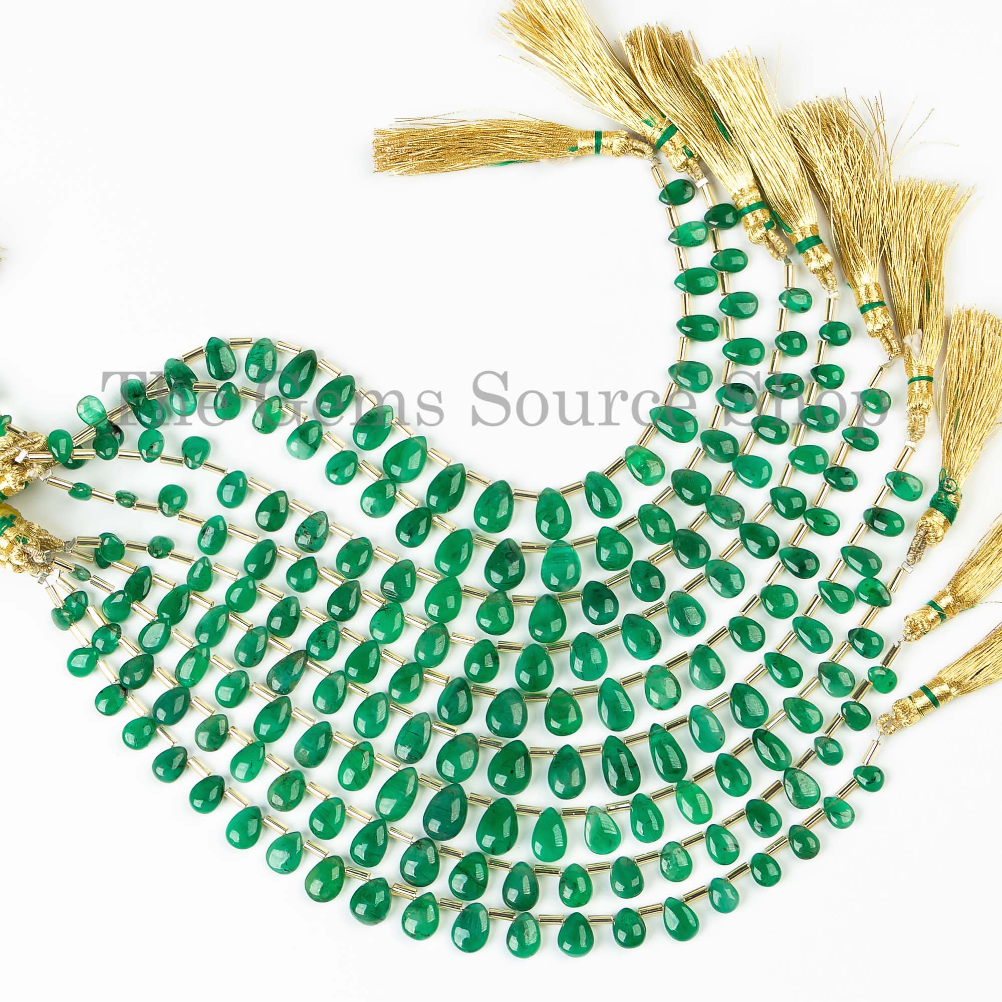 Good Quality Emerald Smooth Pear Beads, Plain Emerald Beads, Emerald Gemstone Beads