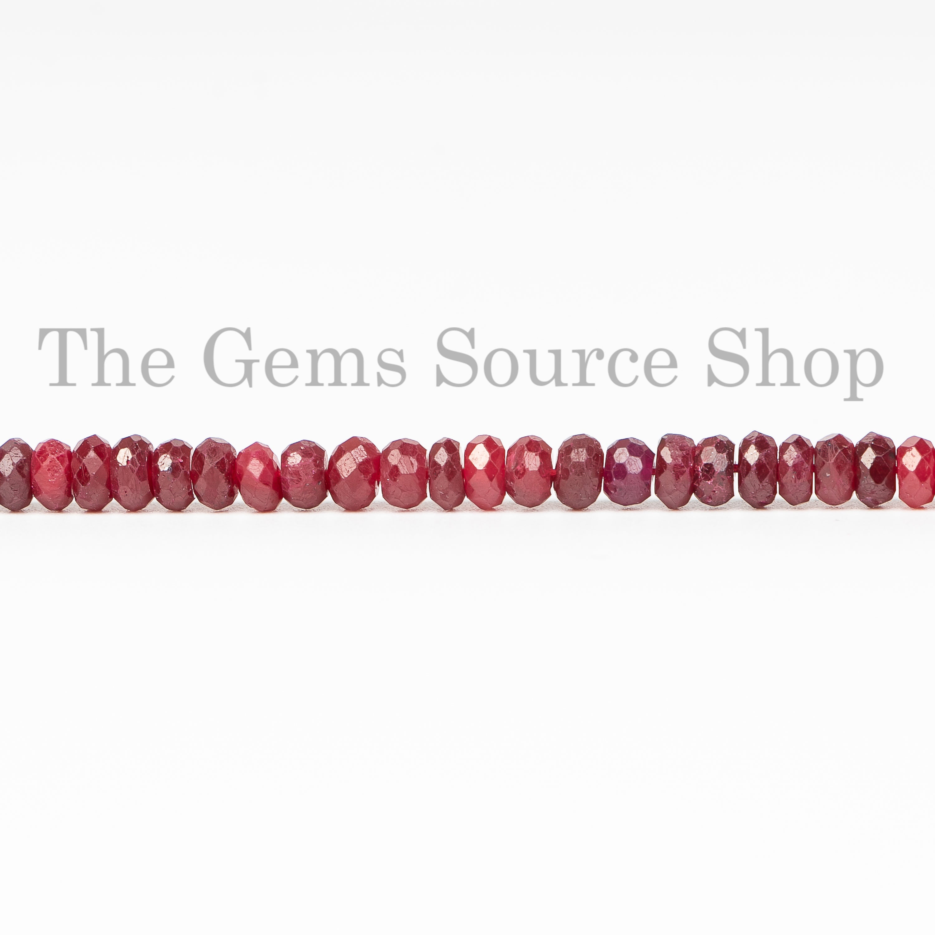 Ruby Beads, Ruby Faceted Beads, Ruby Rondelle Beads, Wholesale Beads