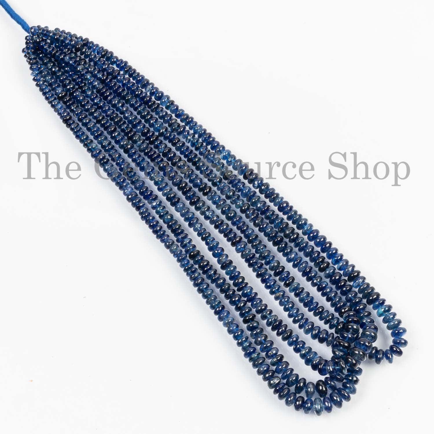 Kyanite Smooth Rondelle Beads, 4-6 mm Kyanite Beads For Making Jewelry
