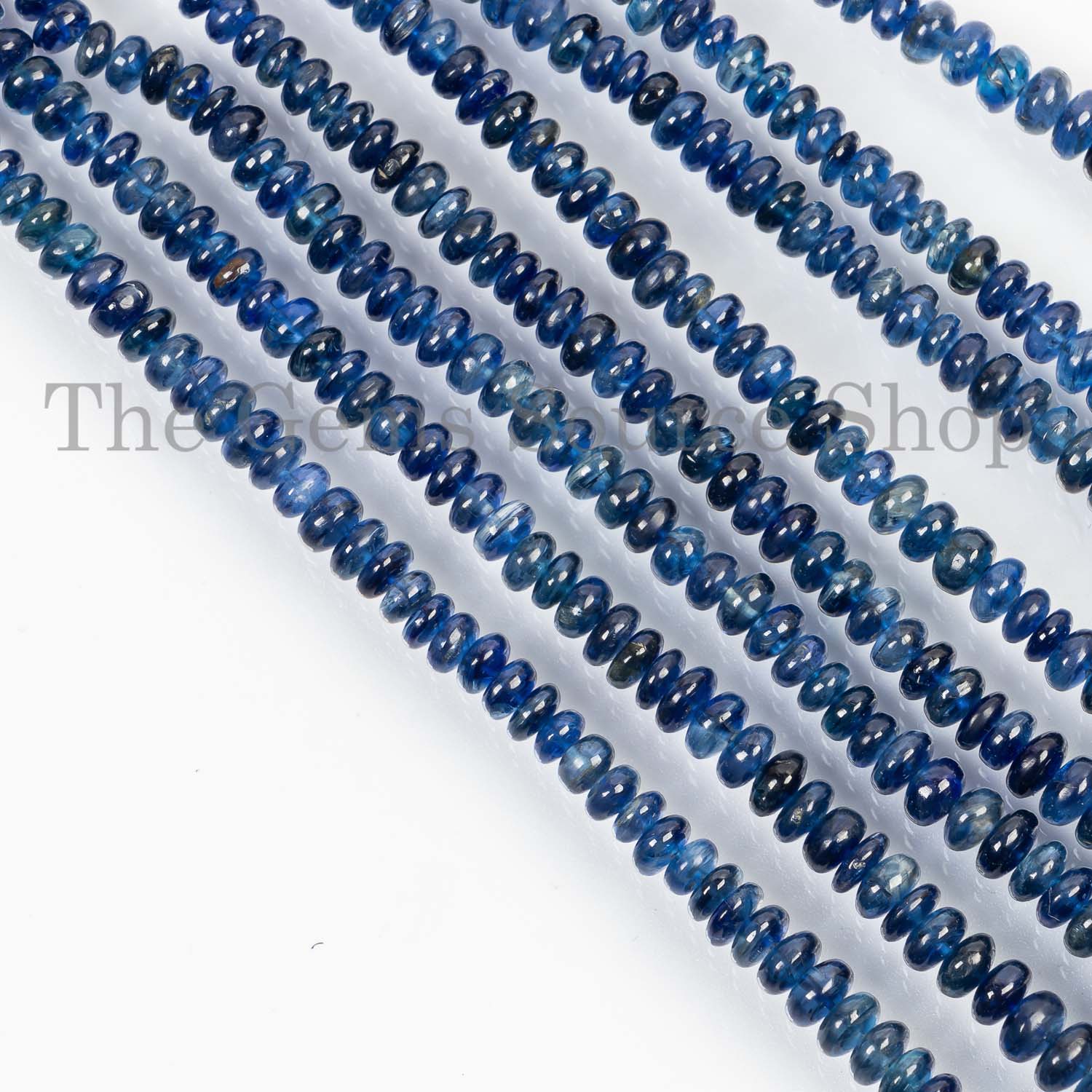 Kyanite Smooth Rondelle Beads, 4-6 mm Kyanite Beads For Making Jewelry