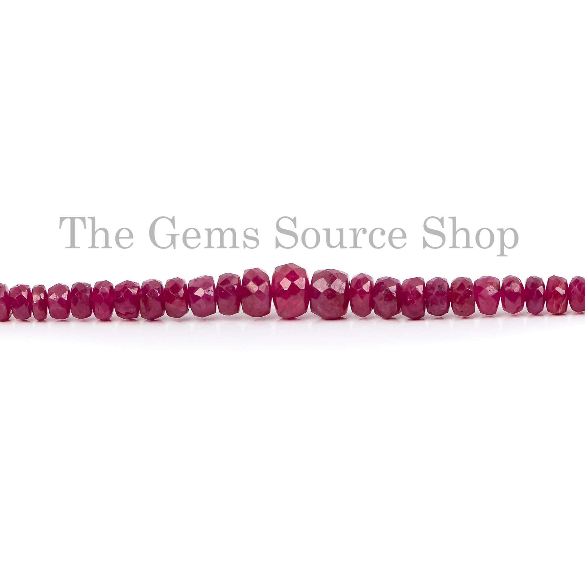 Natural Ruby Beads, Ruby Faceted Rondelle Beads, Ruby Faceted, Ruby Gemstone Wholesale Beads