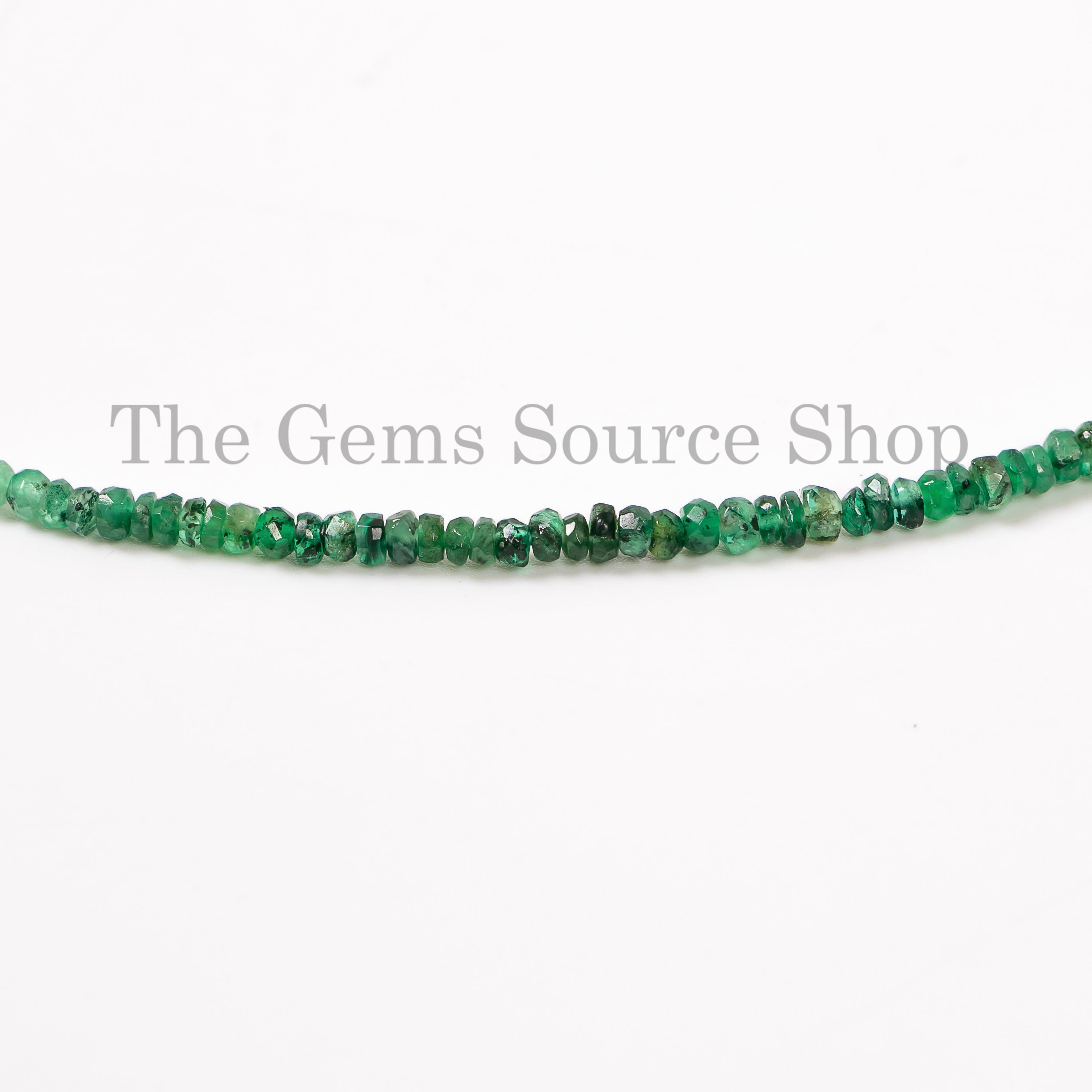 Shaded Emerald Briolette Beads, Faceted Rondelle Shape Loose Beads, TGS-4727