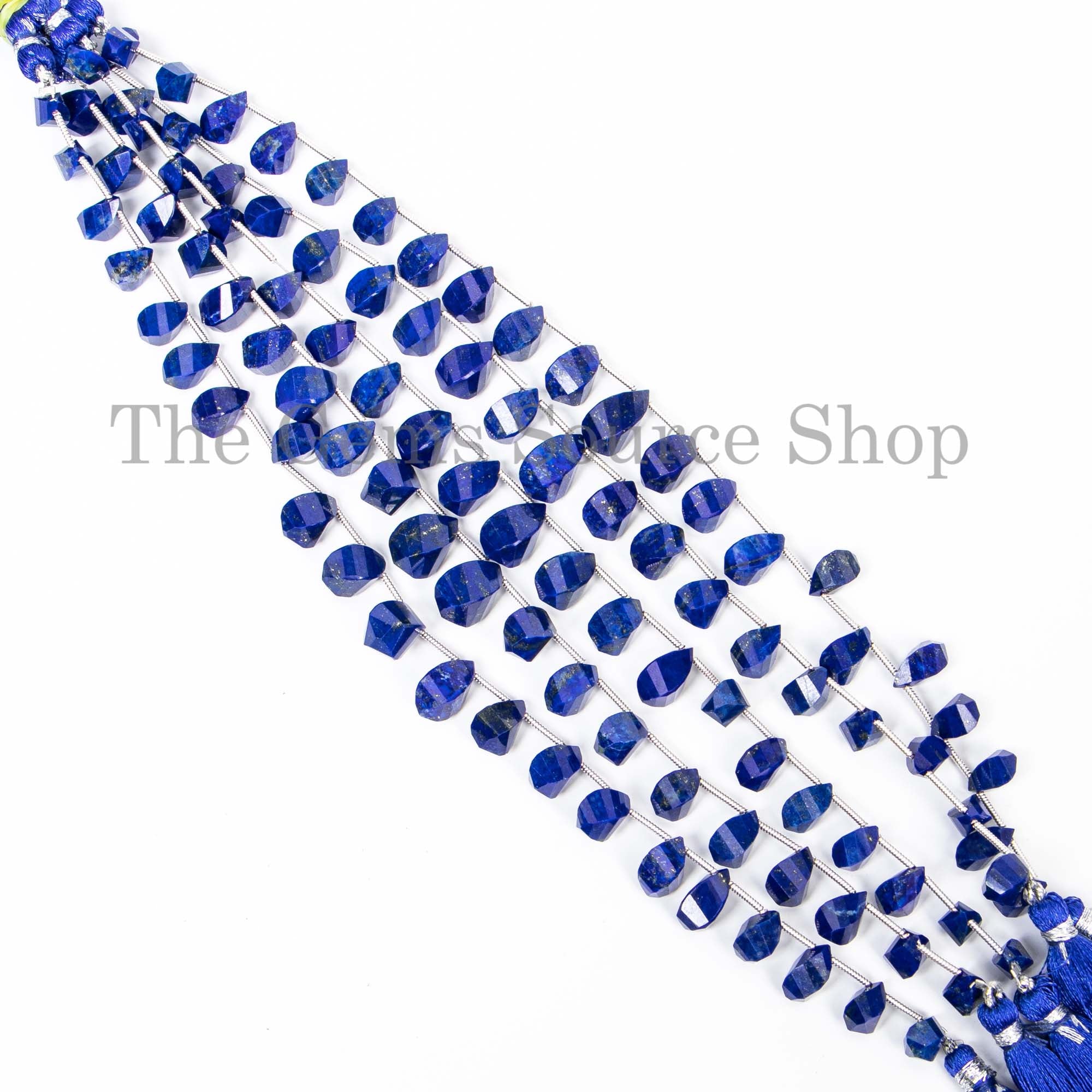 Natural Lapis Lazuli Faceted Twisted Drop Beads, Lapis Lazuli Beads