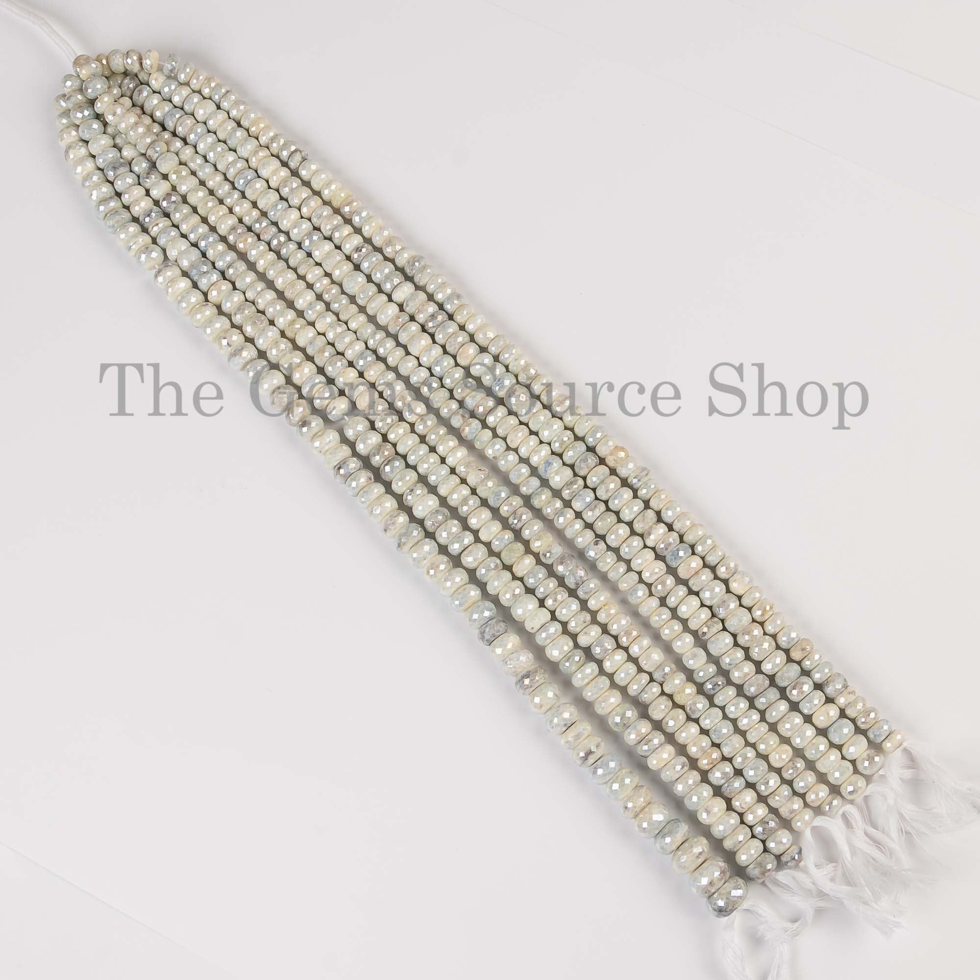 Sapphire Silverite Coated Faceted Rondelle, Coated Sapphire Beads, Sapphire Coated Faceted Beads