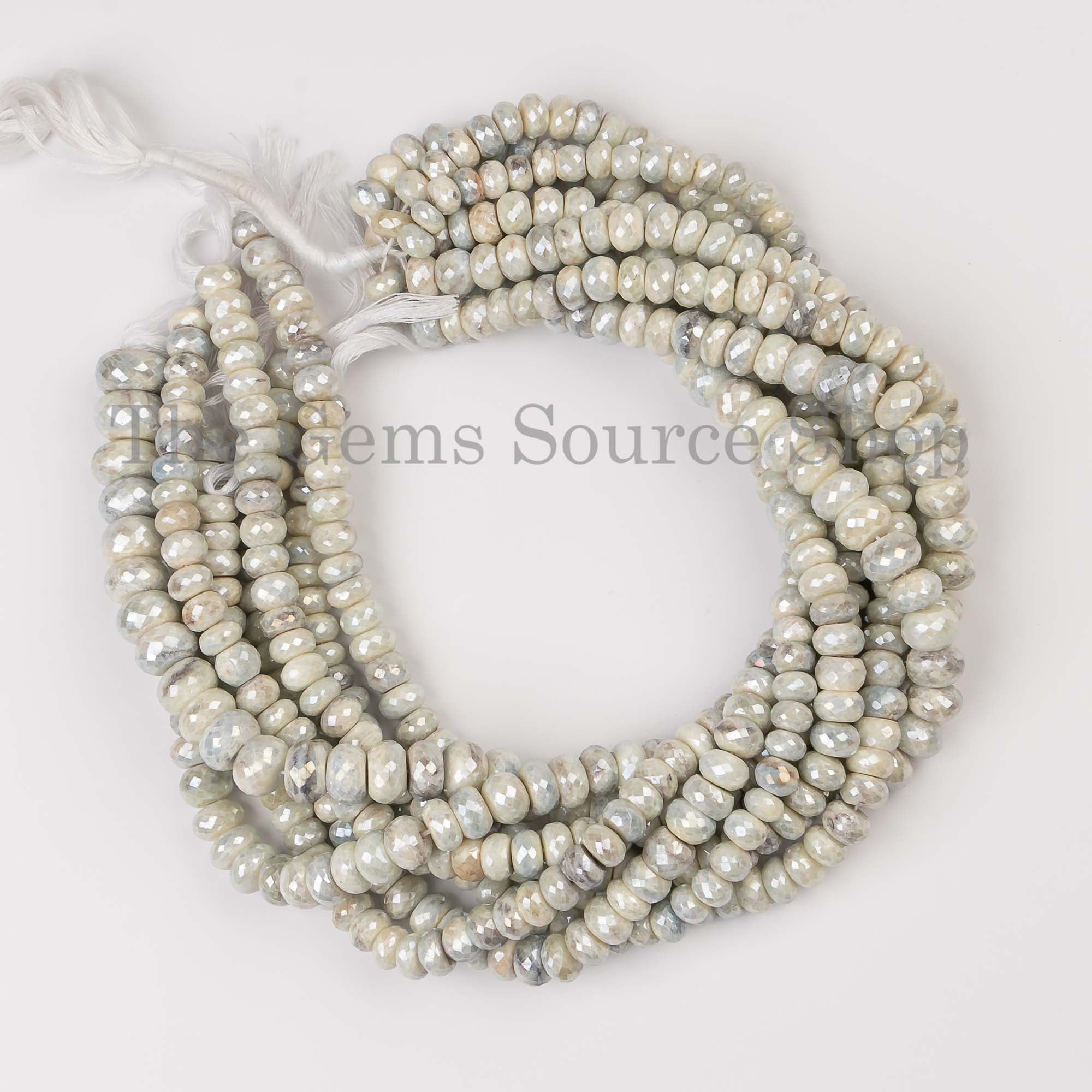 Sapphire Silverite Coated Faceted Rondelle, Coated Sapphire Beads, Sapphire Coated Faceted Beads
