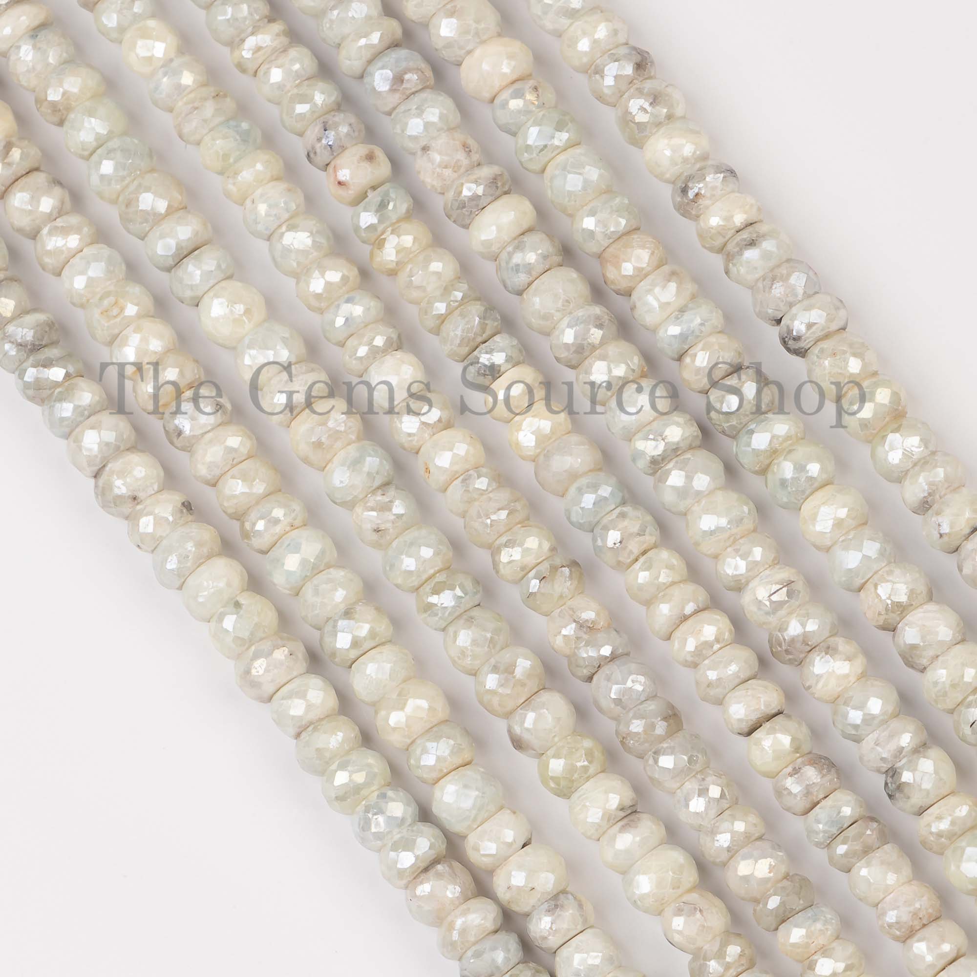 Silverite Coated Sapphire Faceted Rondelle Beads, Coated Sapphire Rondelle, Sapphire Faceted Beads