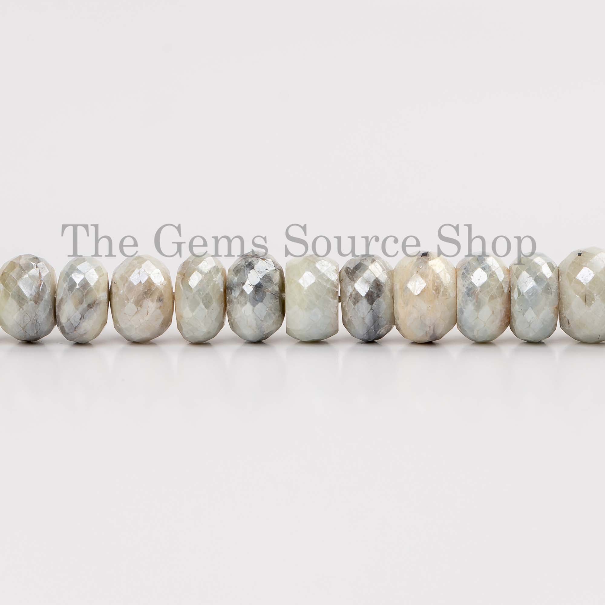 Silverite Coated Sapphire Beads, Coated Sapphire Faceted Beads, Sapphire Rondelle Shape Beads