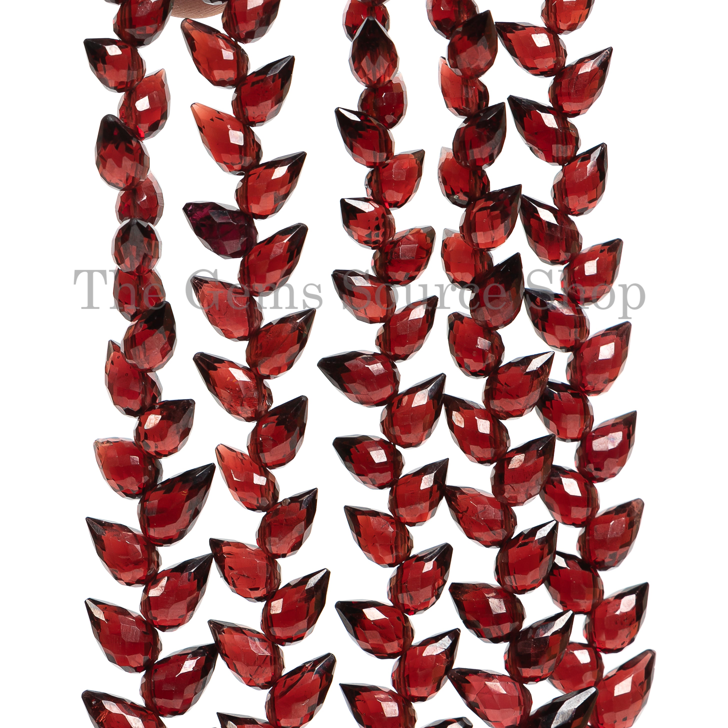 Natural Mozambique Garnet Faceted Diagonal Shape Beads TGS-4907