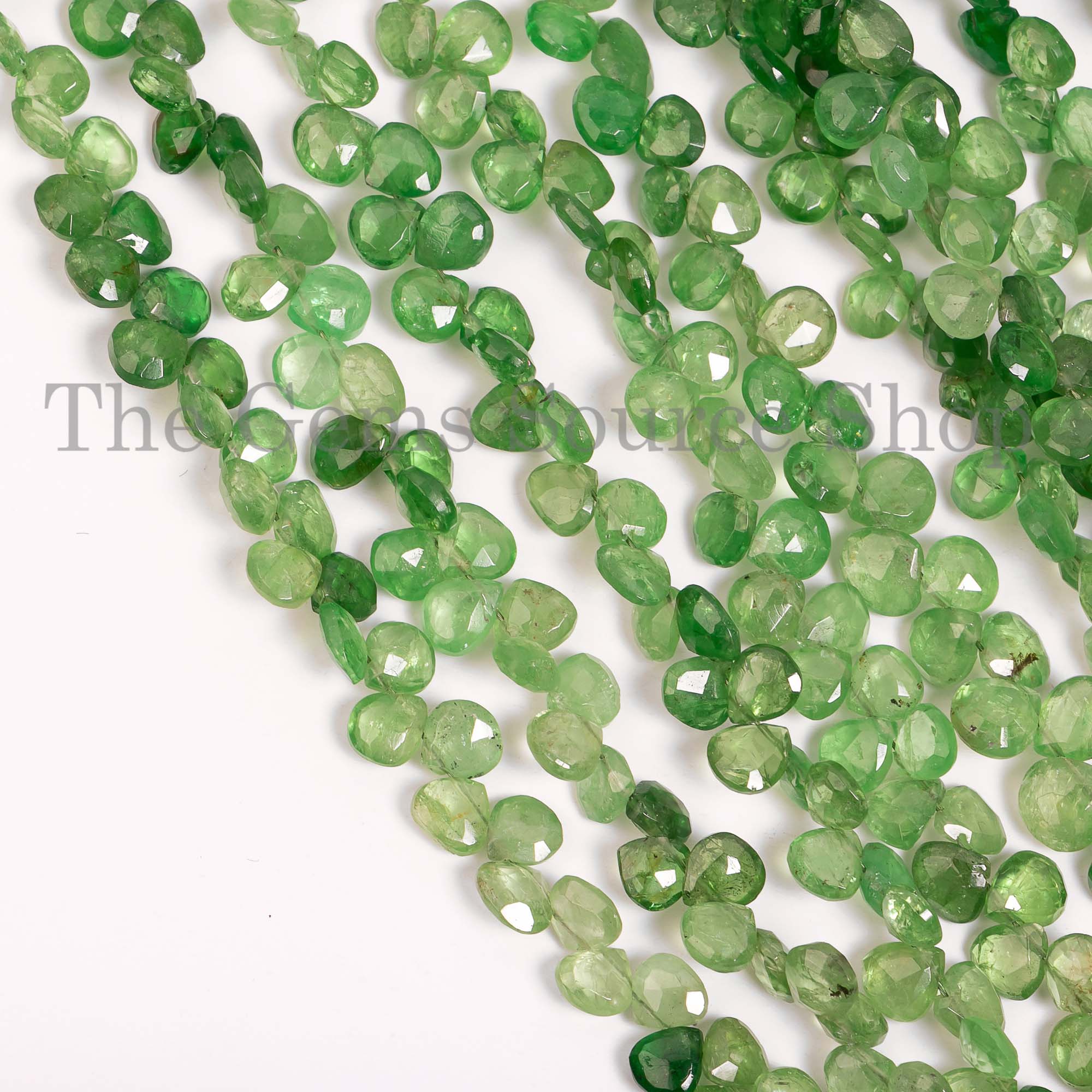 Natural Tsavorite Beads, Tsavorite Faceted Beads, Tsavorite Heart Shape Beads, Gemstone Beads