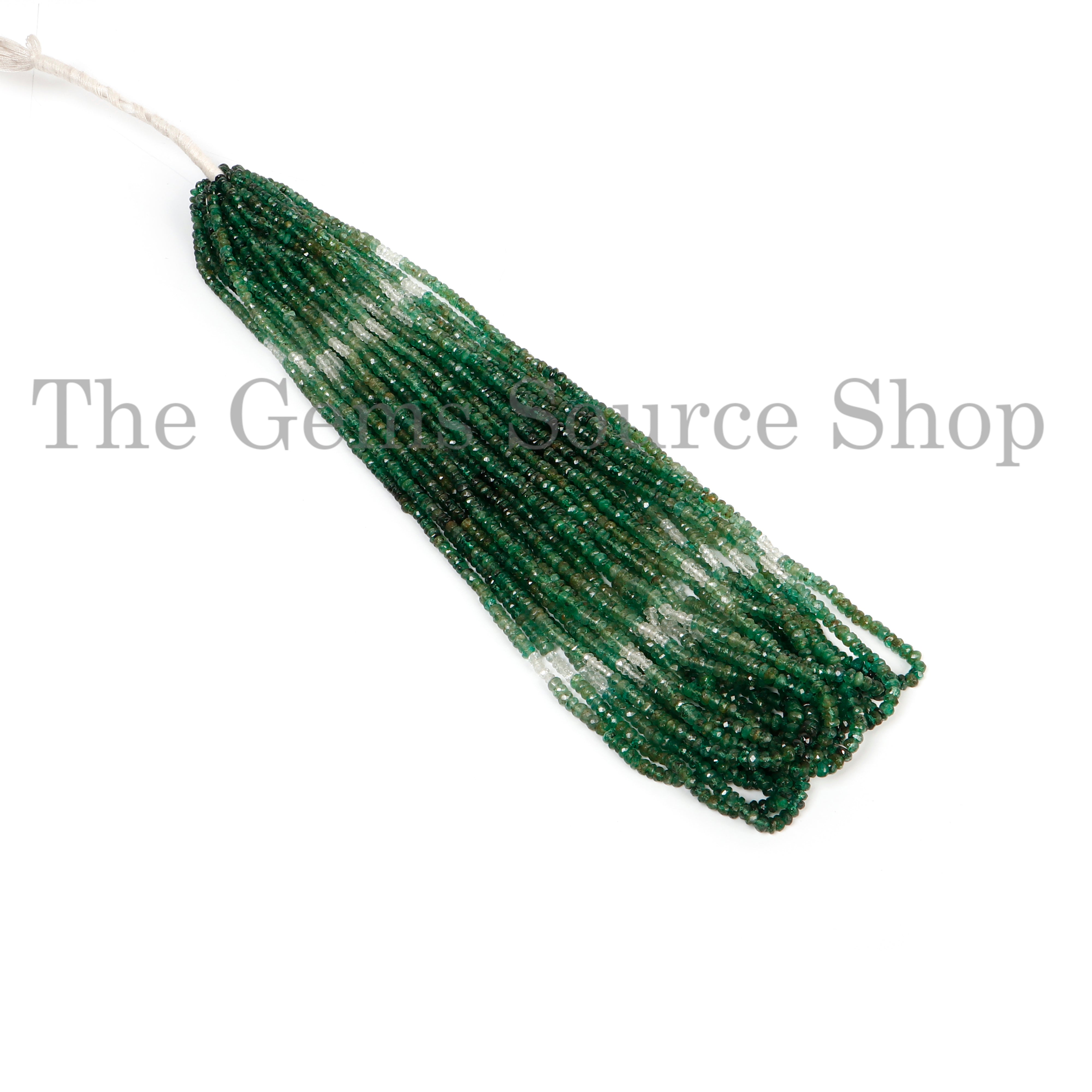 Shaded Emerald Beads, Emerald Faceted Beads, Emerald Rondelle Beads, Emerald Gemstone Beads