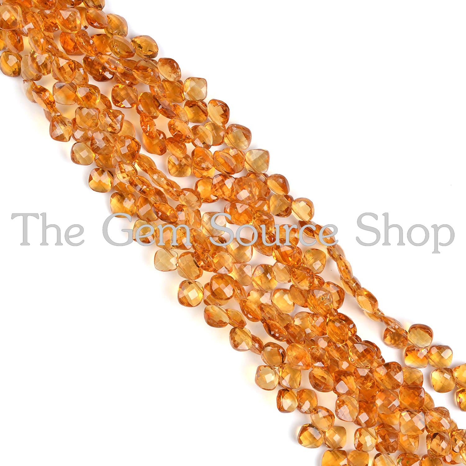 Citrine Faceted Cushion Shape Gemstone Beads