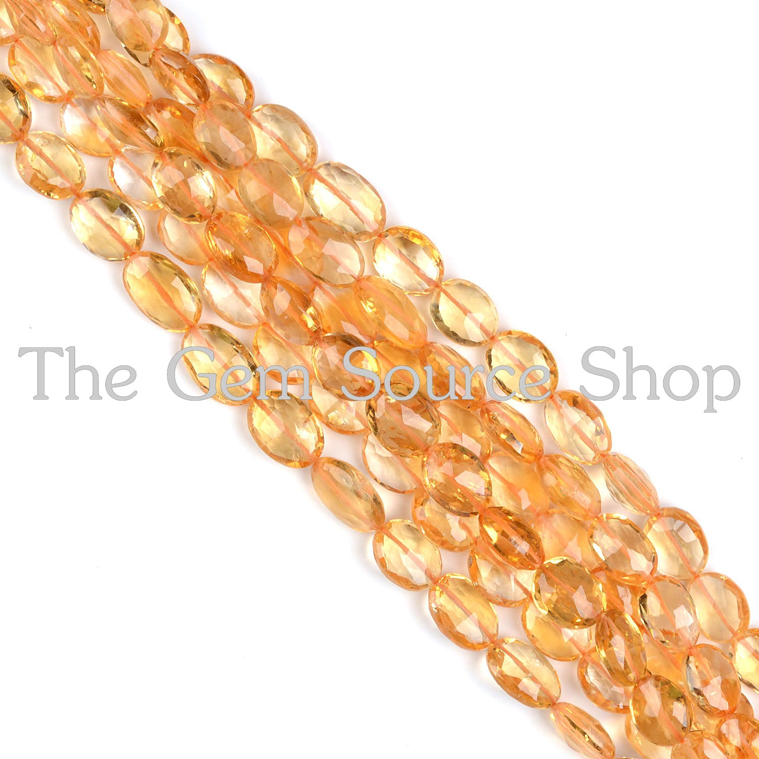 Citrine Faceted Oval Shape Gemstone Beads