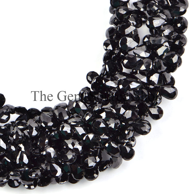 Black Spinel Beads, Black Spinel Pear Shape Beads, Black Spinel Faceted Beads, Black Spinel Gemstone Beads