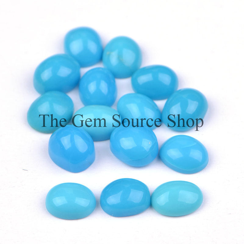 Super Top Quality Natural Turquoise Cabochon Lot, Turquoise Smooth Oval Cabs, 10ct Lot