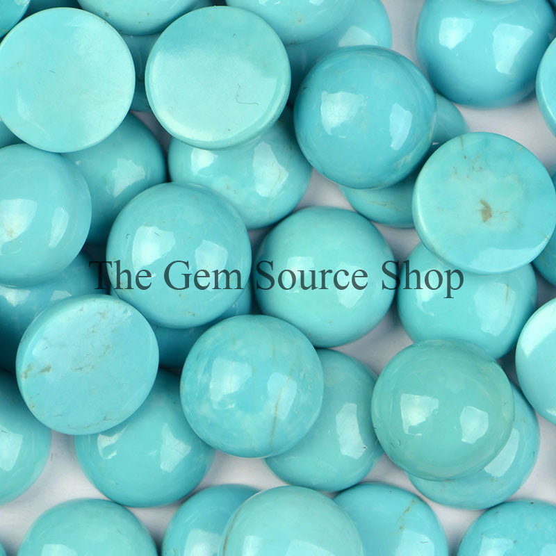 12mm Natural Lot Turquoise Smooth Round Loose Cabs, TGS-1103