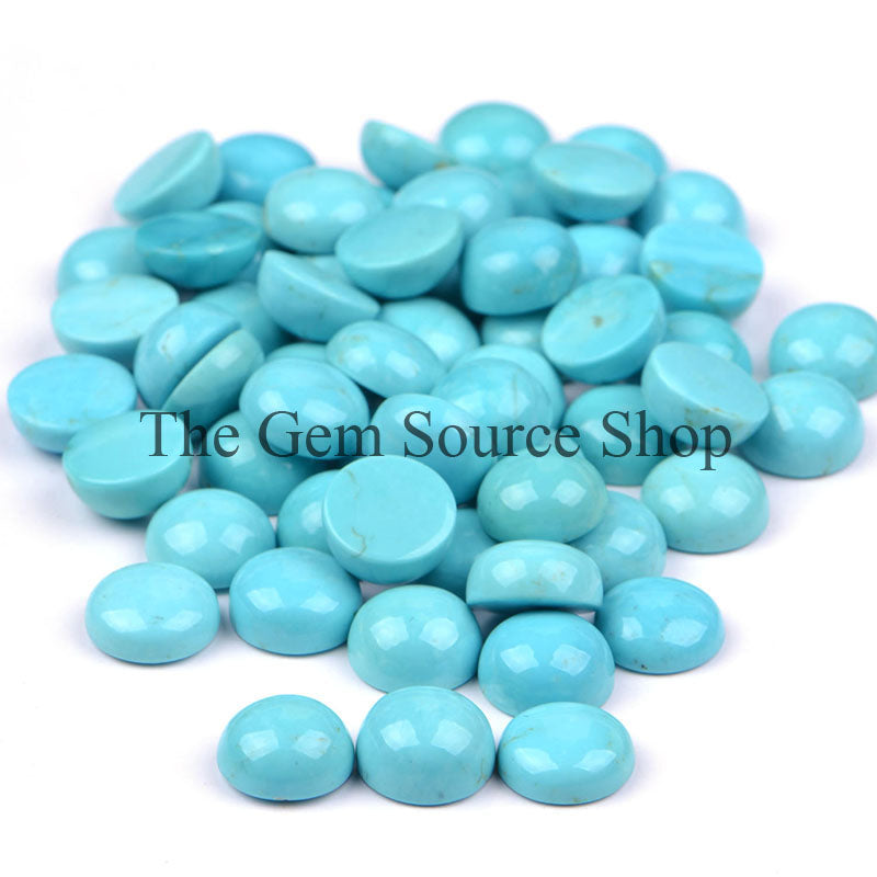 12mm Natural Lot Turquoise Smooth Round Loose Cabs, TGS-1103